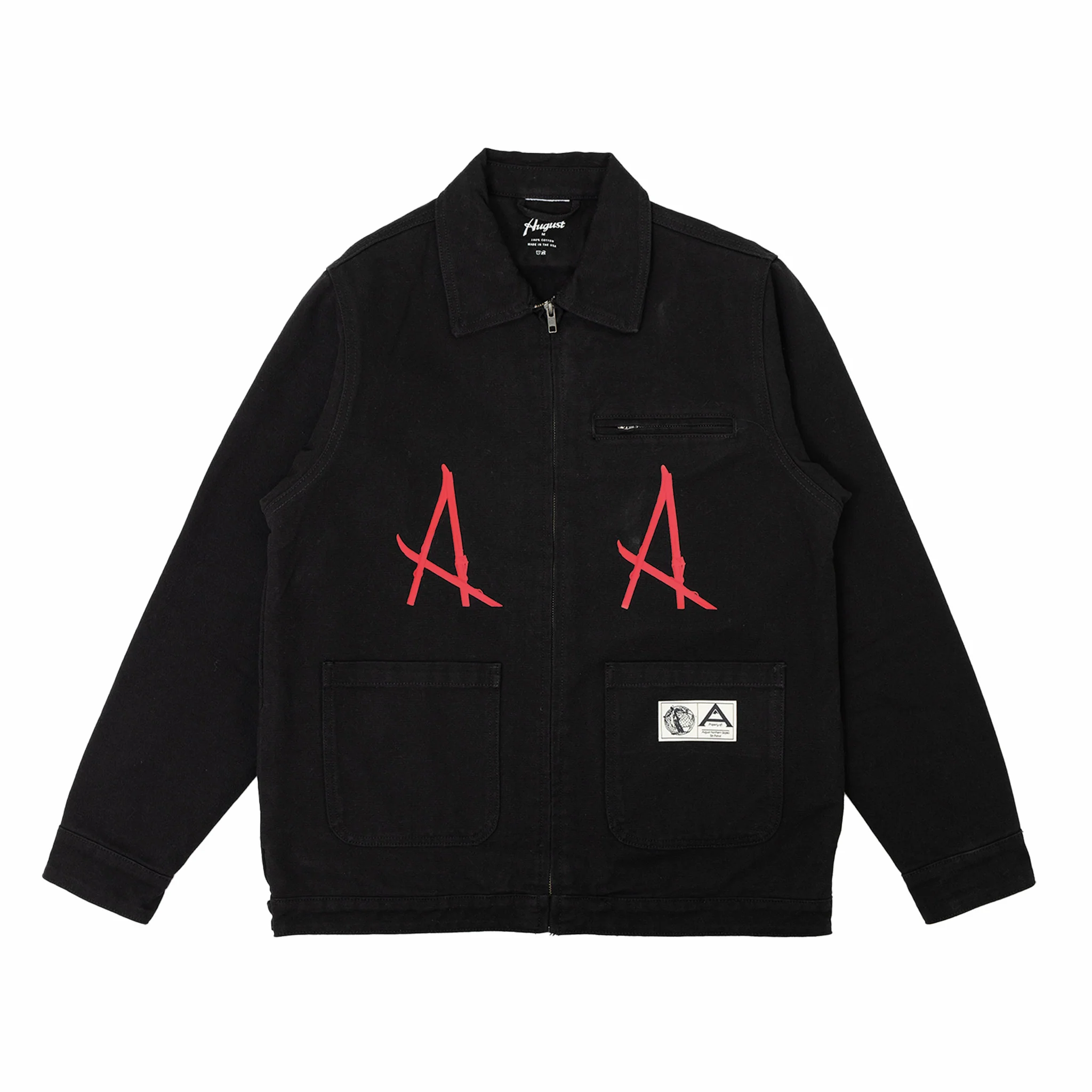 August "Ski the Midwest" Canvas Work Jacket (Black)