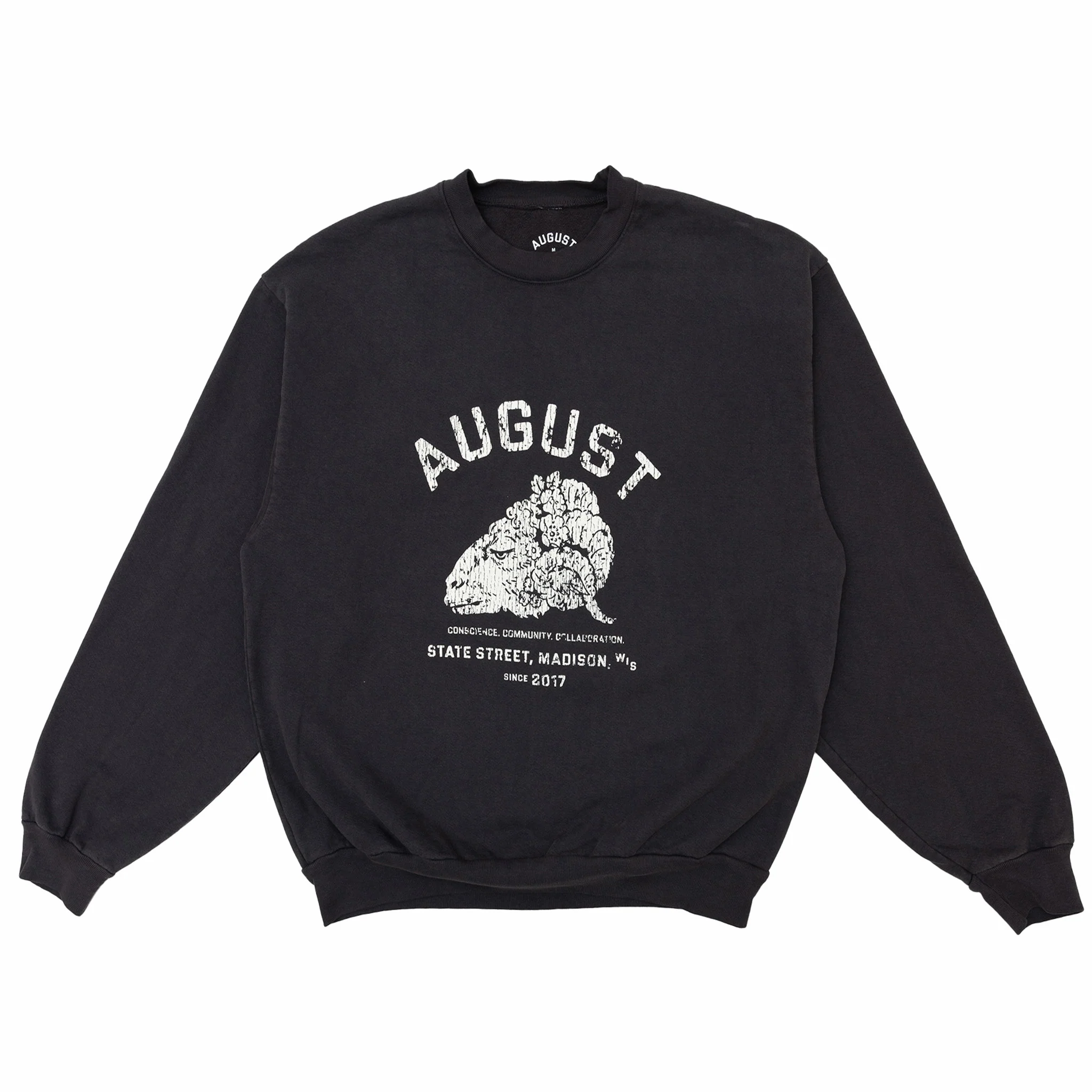 August 8 Year Anniversary "Rams Head" 14oz Cotton Crewneck (Dolphin Blue)