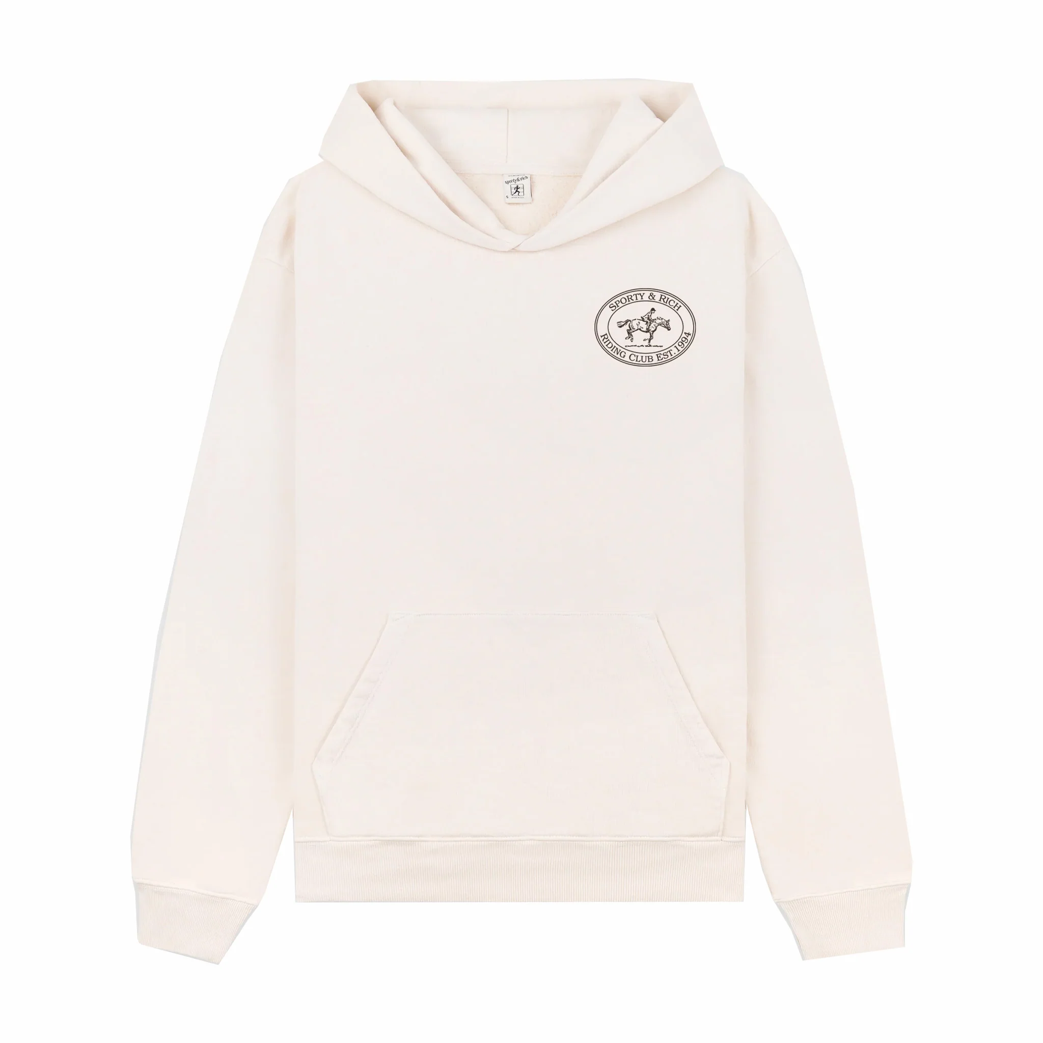Sporty & Rich Men's Riding Club Hoodie (Cream/Chocolate)