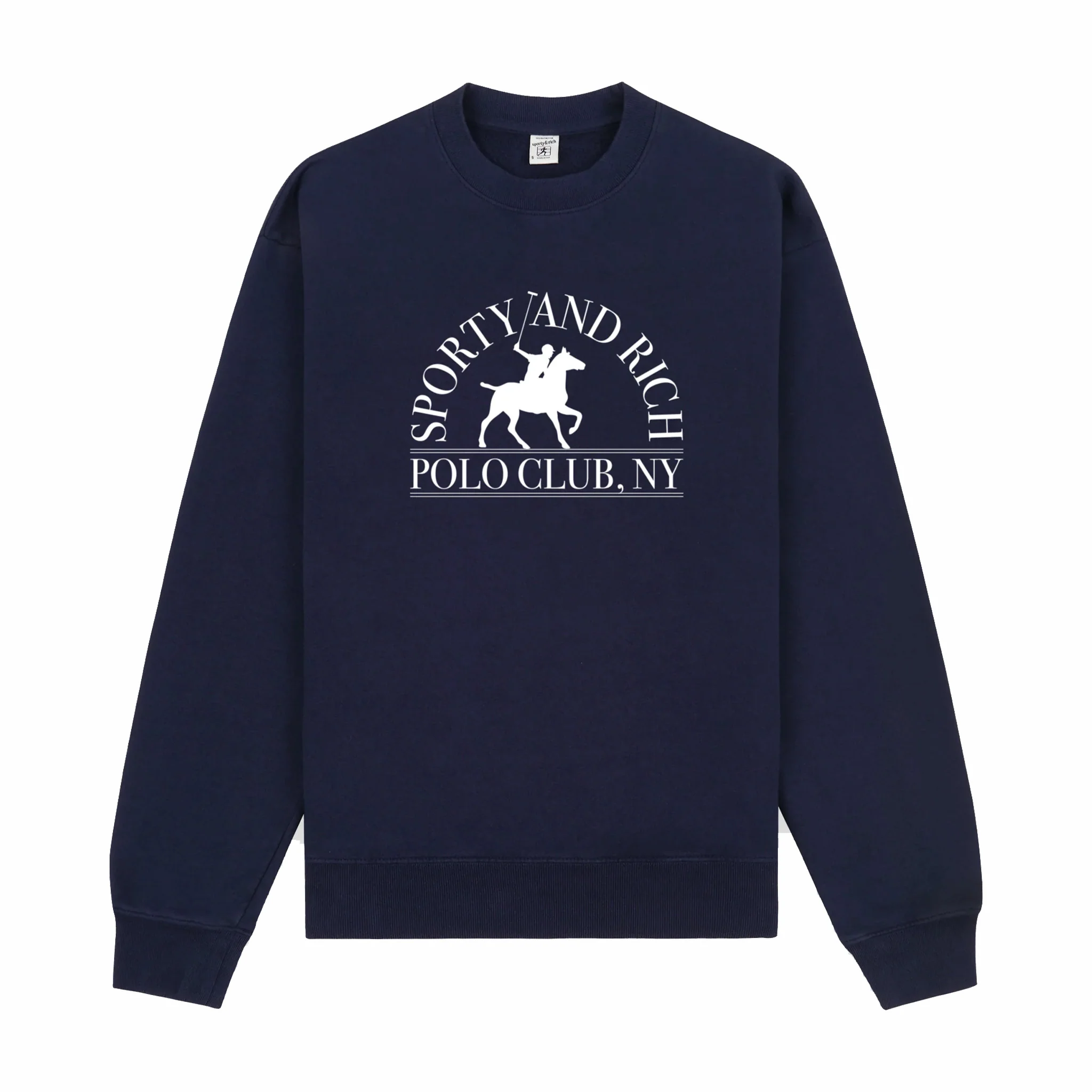 Sporty & Rich Men's Polo Club Crewneck (Dark Navy/White)