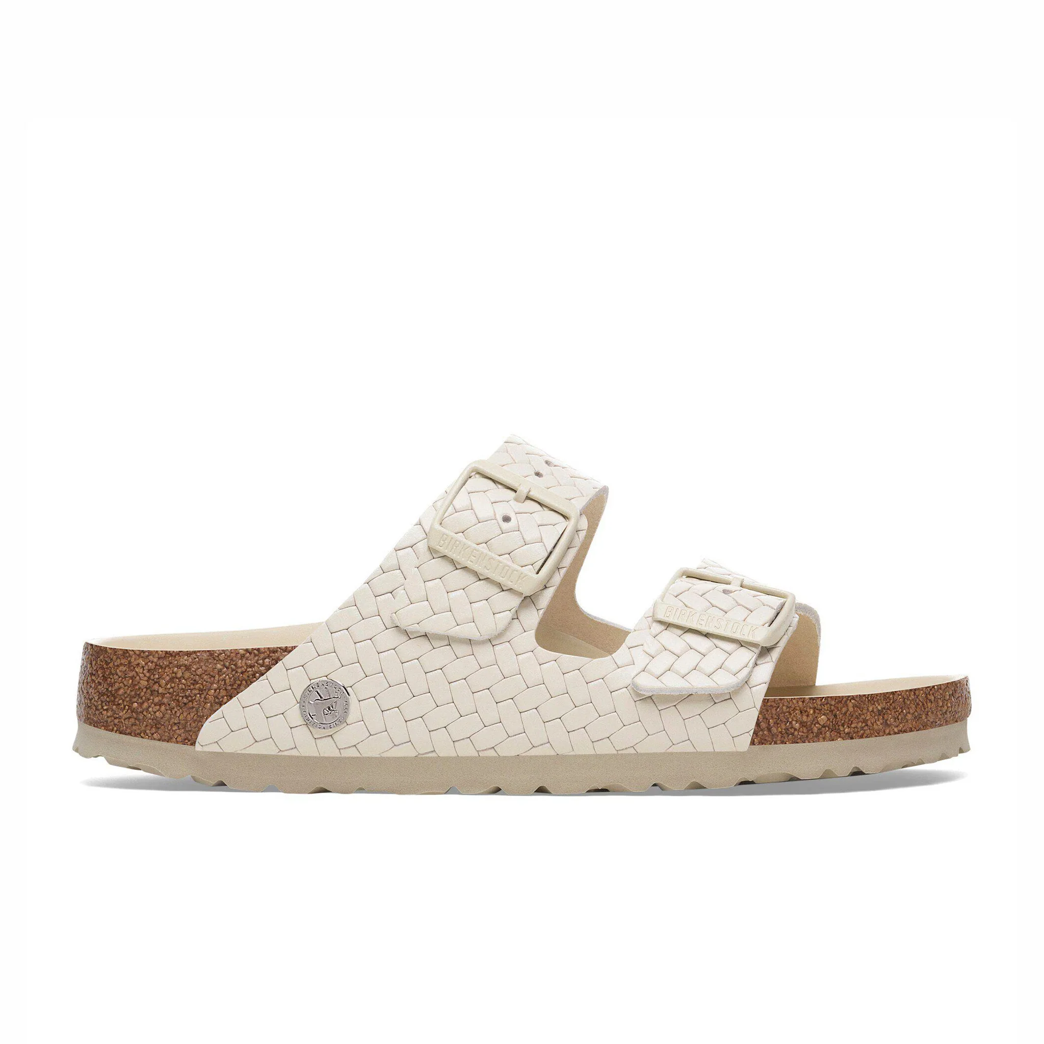 Birkenstock Women's Arizona Leather - Narrow (Woven Embossed Ecru)