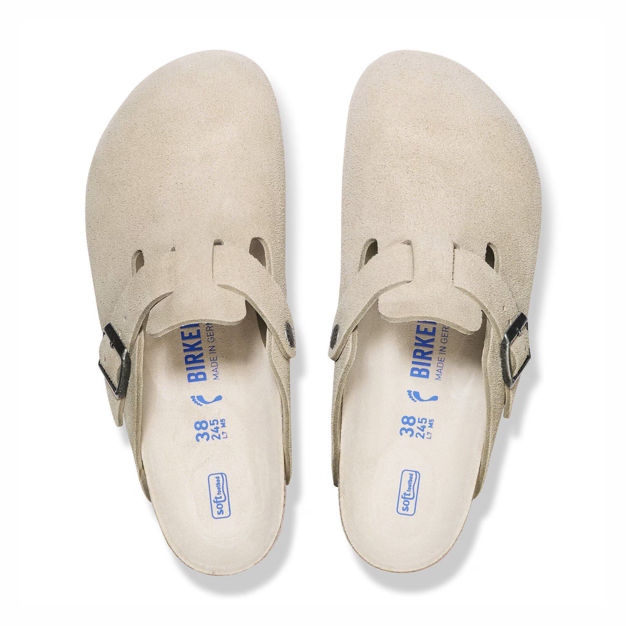 Birkenstock Women's Boston Suede Leather - Narrow (Oyster Tonal)