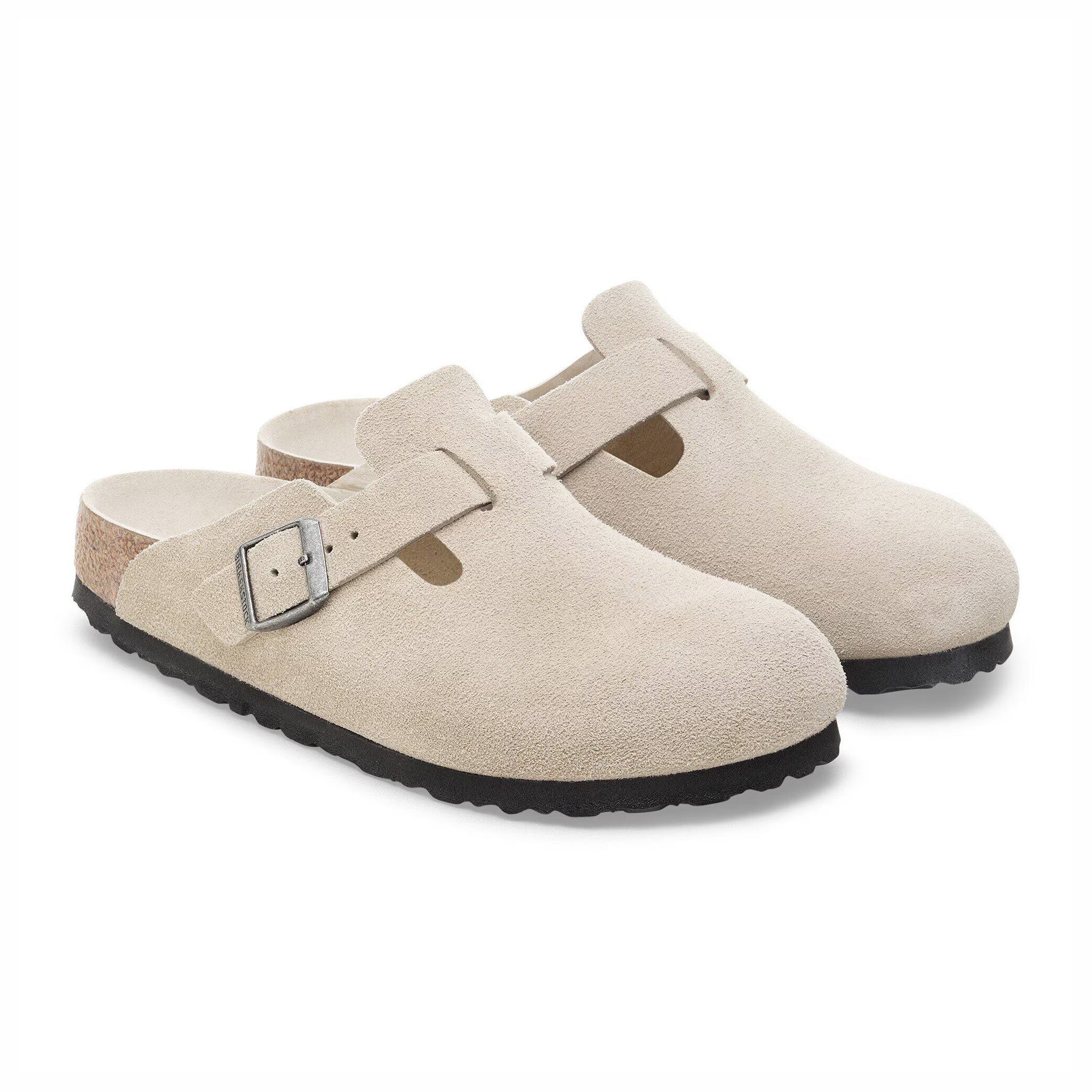 Birkenstock Women's Boston Suede Leather - Narrow (Oyster Tonal)