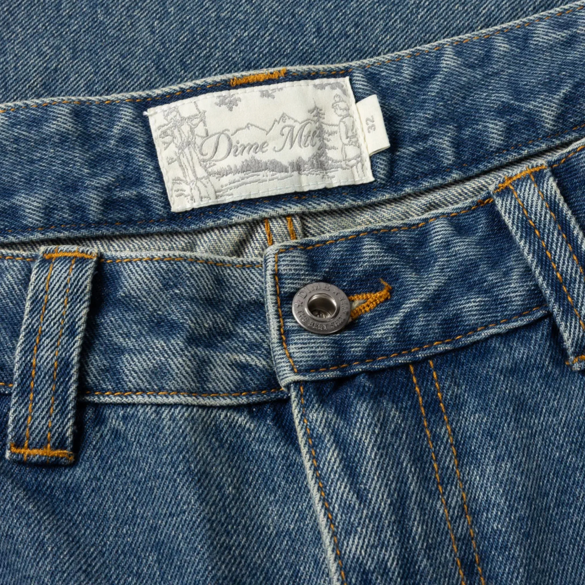 Dime Relaxed Denim Pants (Sandblasted Indigo)