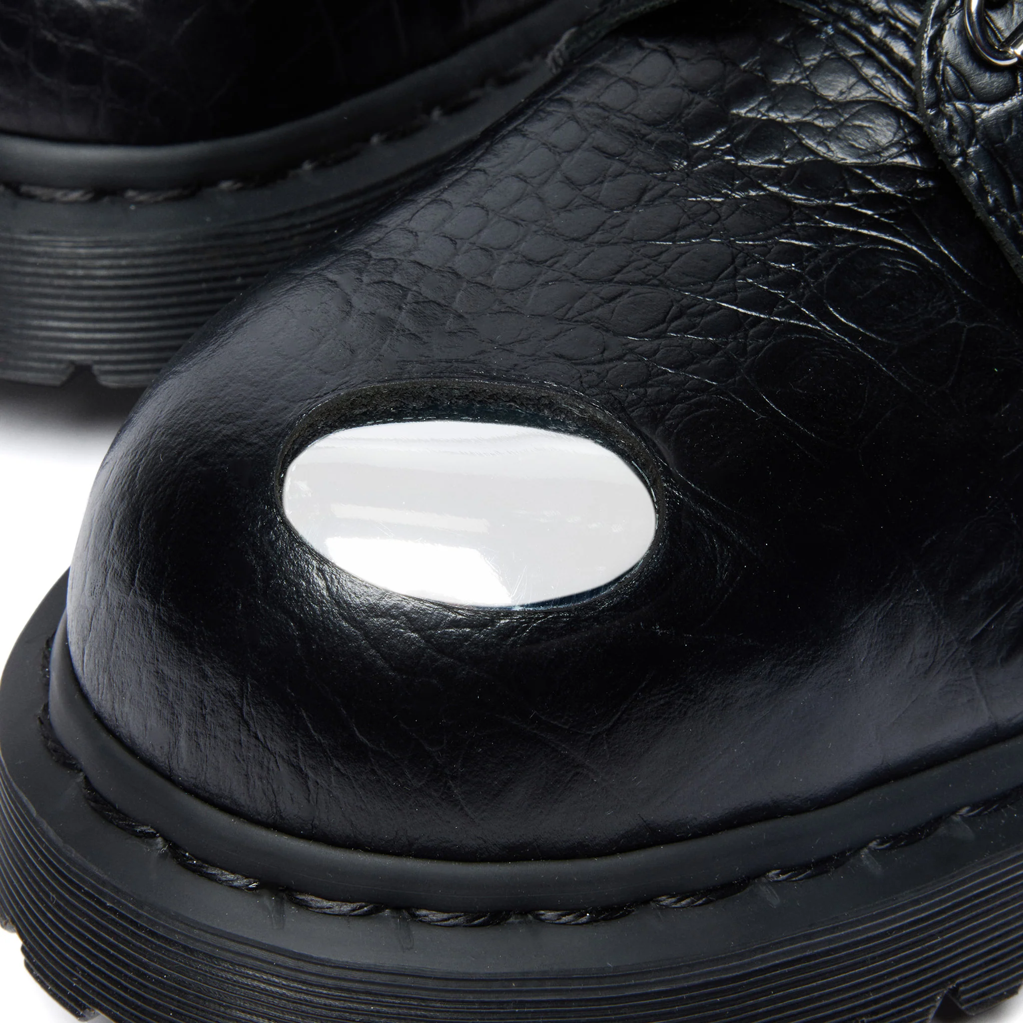 Dr. Martens Men's 1460 Pascal Steel Toe Analine Croc Embossed Boot (Black)