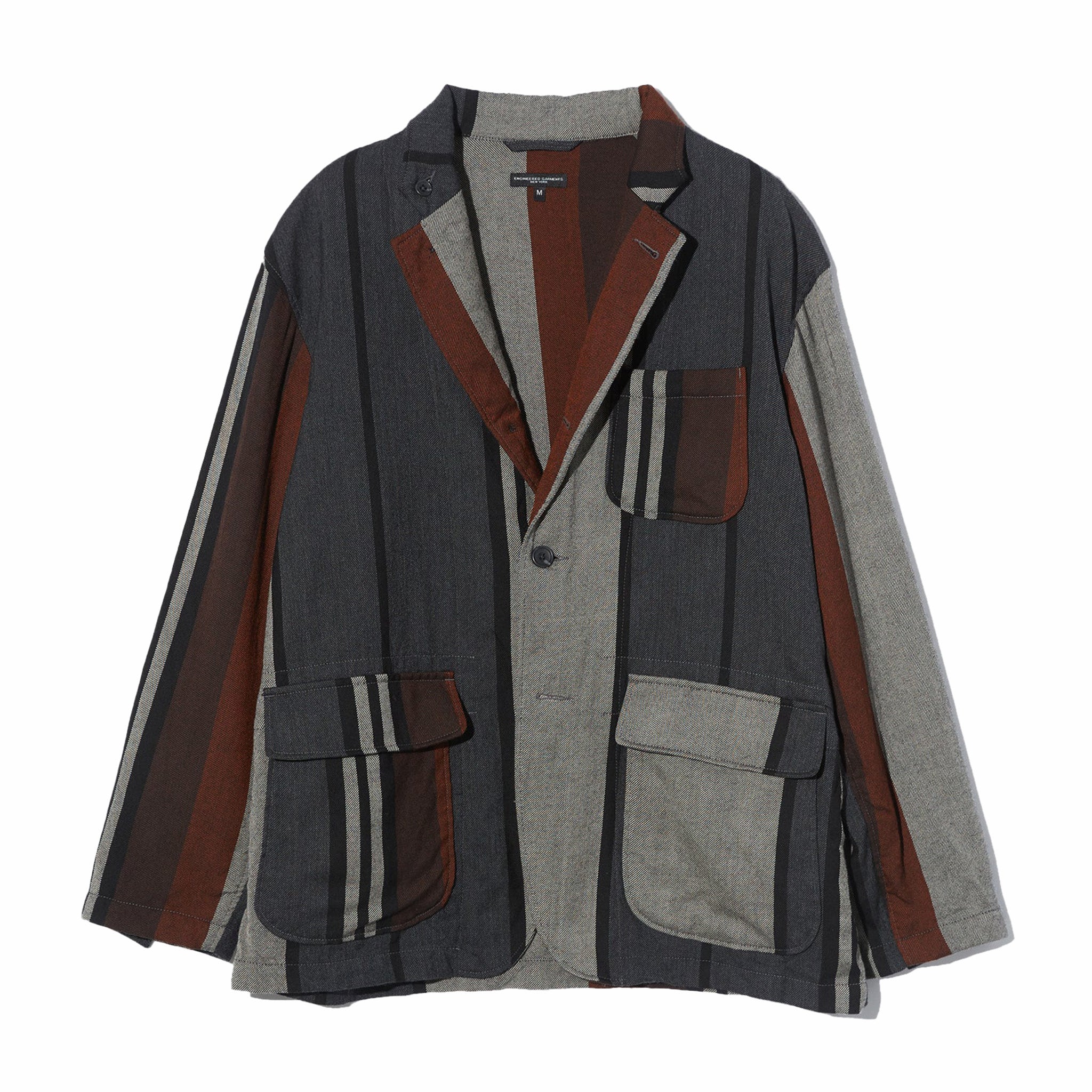Engineered Garments Loiter Jacket - Multi Color Wide Stripe Worsted Wool (Grey)