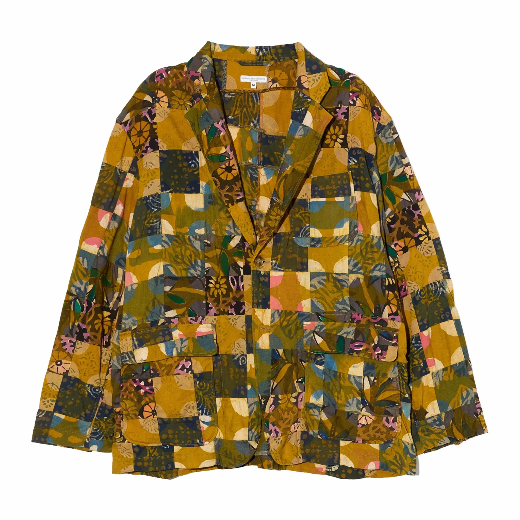 Engineered Garments Loiter Jacket - Olive Cotton Multi Pattern Patchwork (Multi)