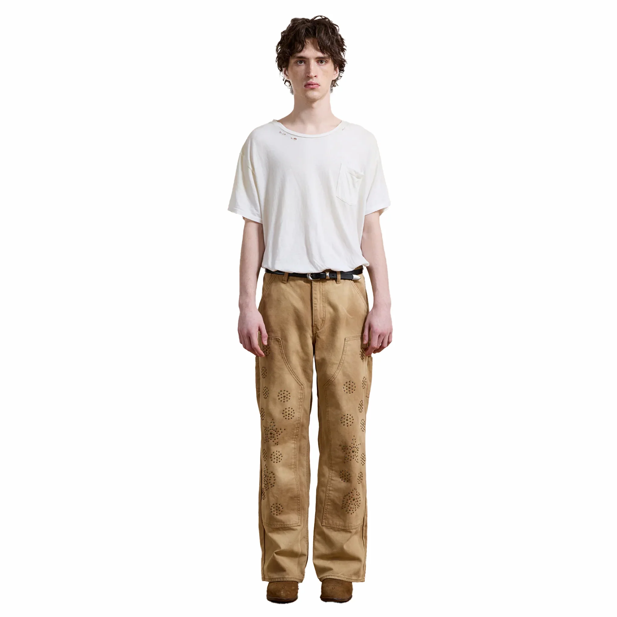 Found Canvas Studded Work Pants (Vintage Sand)
