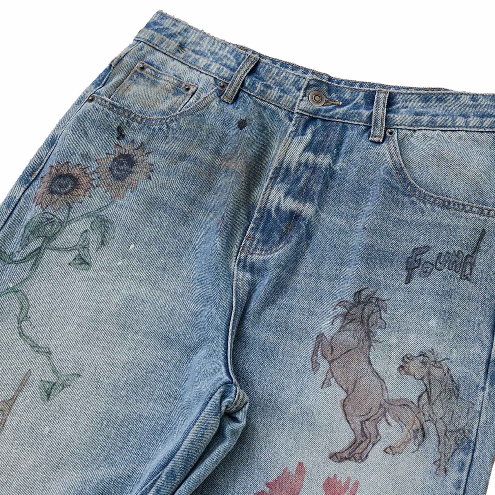 Found Hand Art Jeans (Light Vintage Blue)