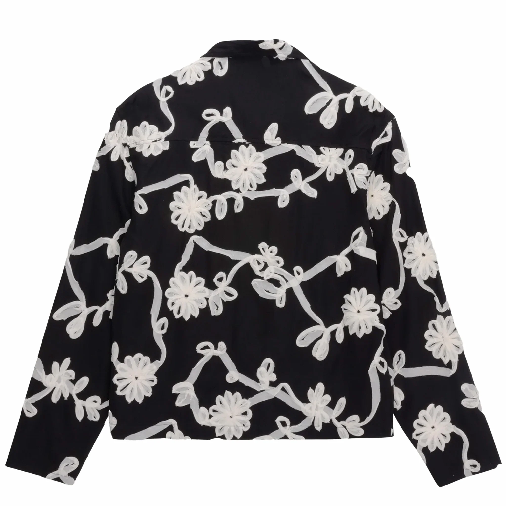 Honor The Gift Floral Ribbon Button Up (Black/White)