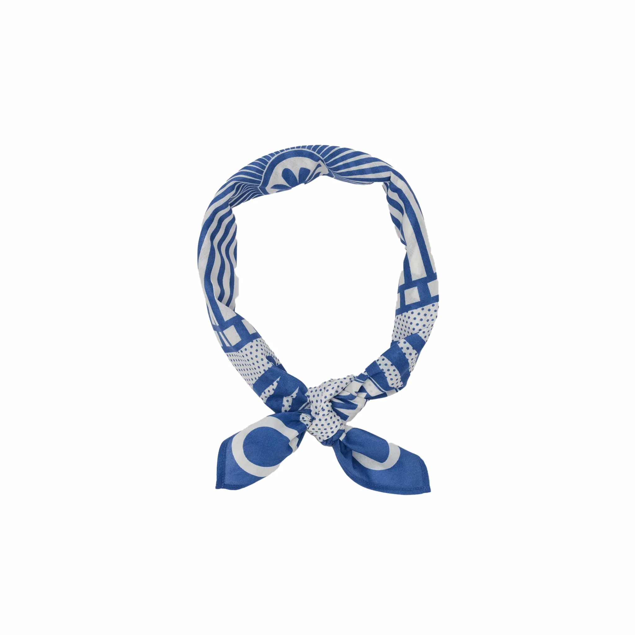 Wax London Sloane Neckscarf - Wax Bandana (Ecru/Blue)
