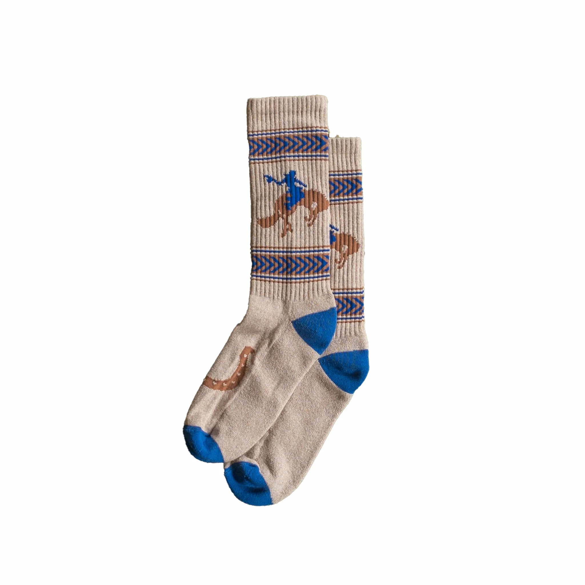 Wythe Recycled Cotton Jacquard Socks (Bucking Bronc)