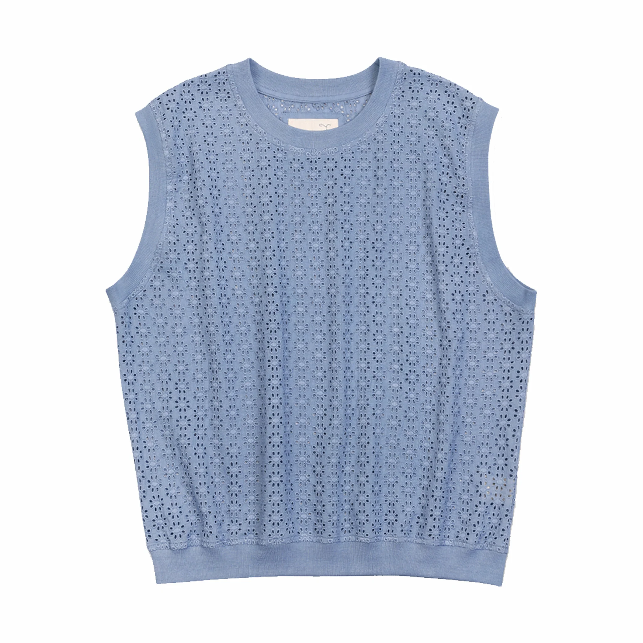 2267-kardo-noto-schiffli-vest-light-indigo-1.webp Kardo Noto Schiffli Vest (Light Indigo)