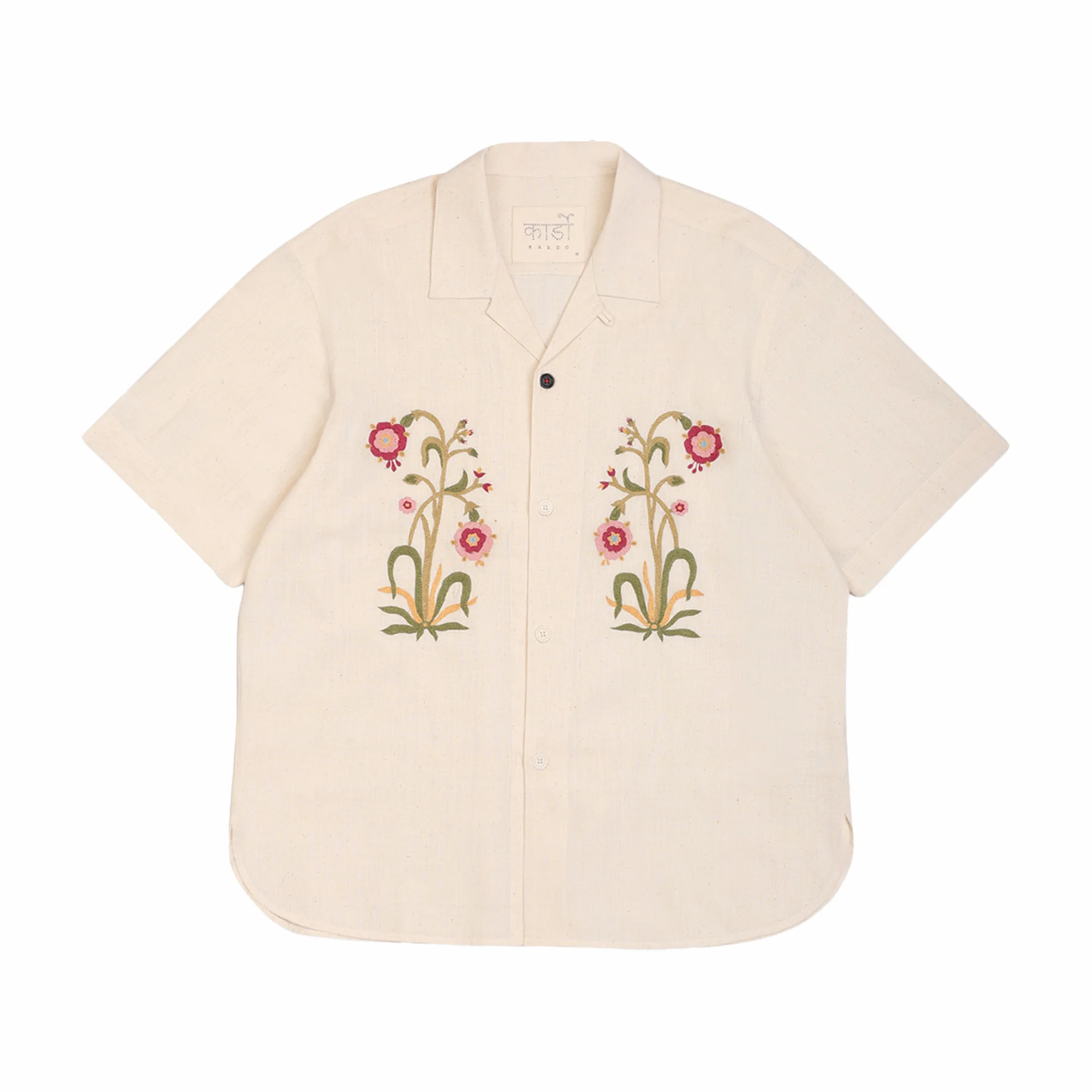 2277-kardo-ronen-embroidered-short-sleeve-shirt-natural-1.webp Kardo Ronen Embroidered Short Sleeve Shirt (Natural)