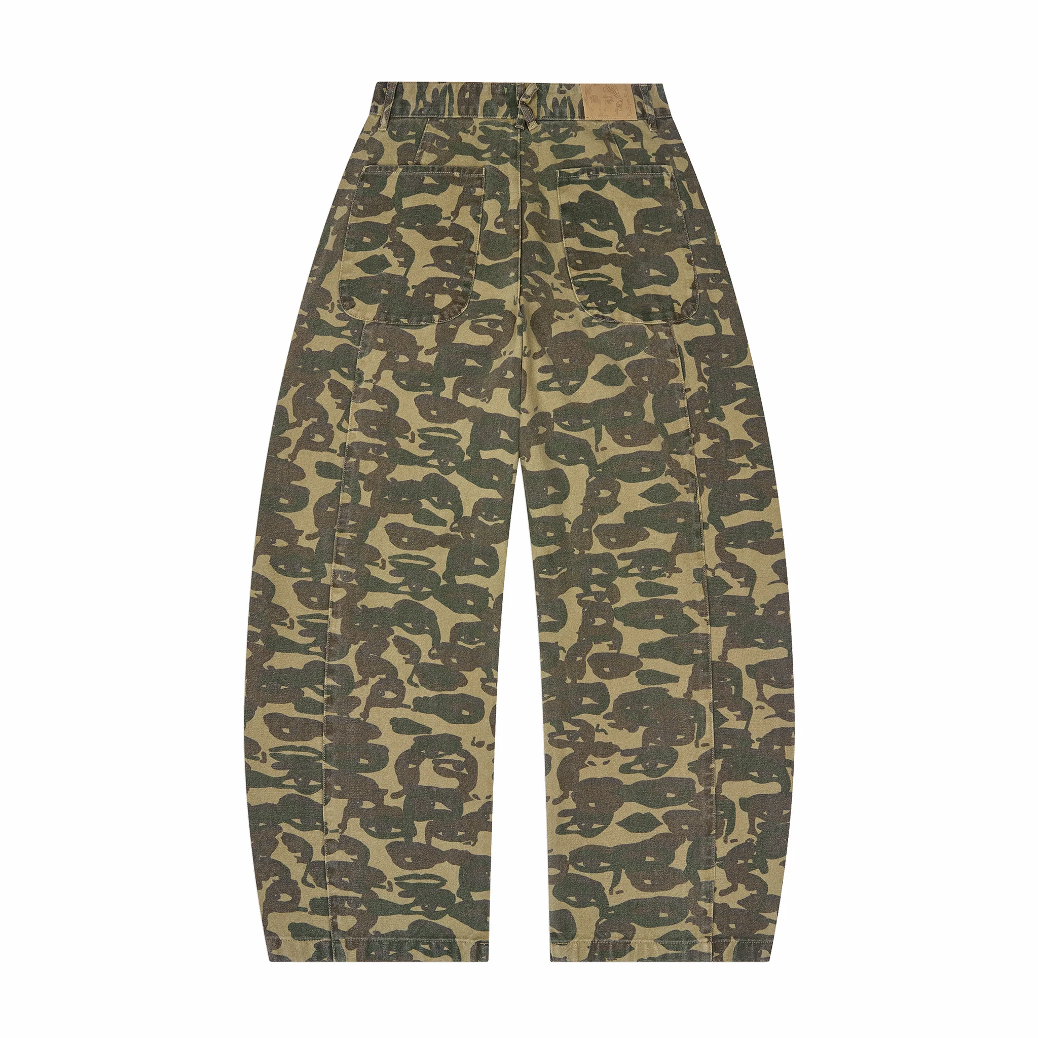 Kidsuper Face Camo Wide Leg Jean (Dark Green)