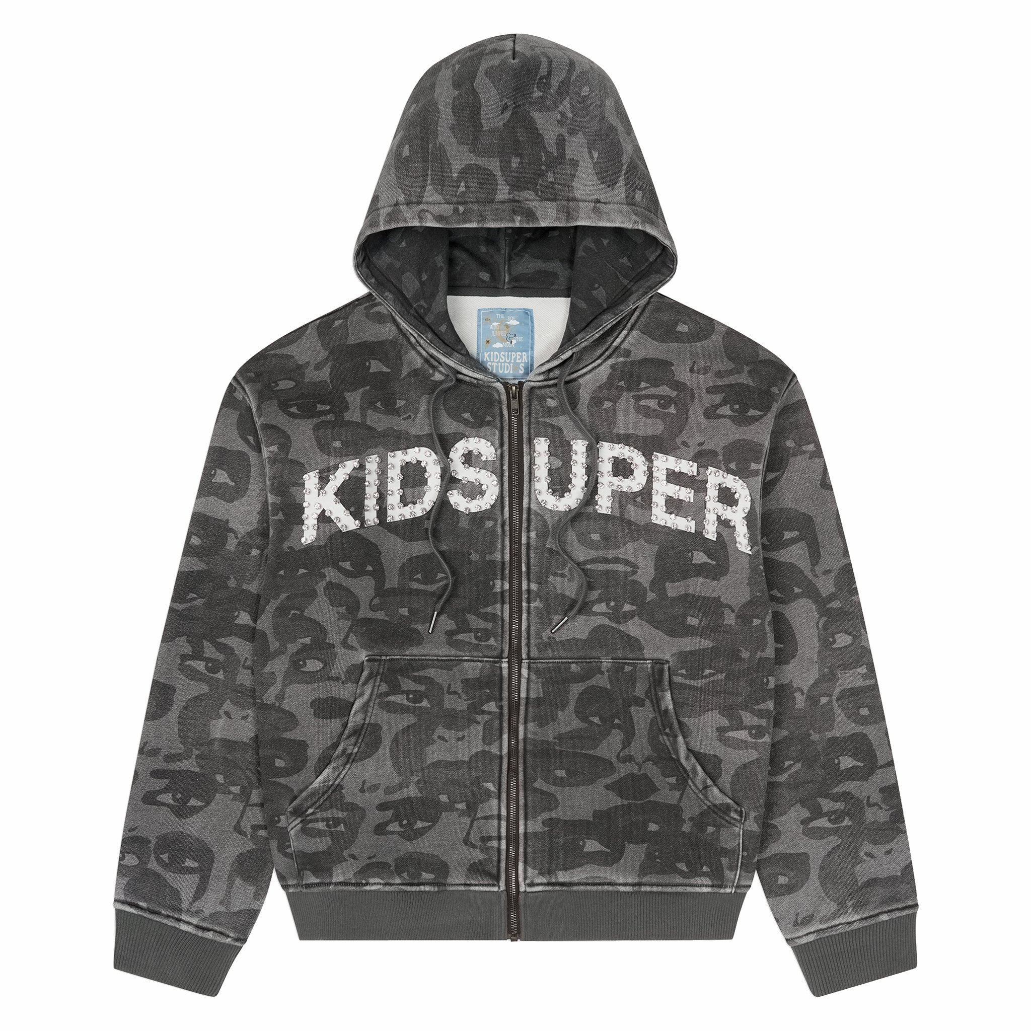 Kidsuper Stars Face Camo Hoodie (Black)