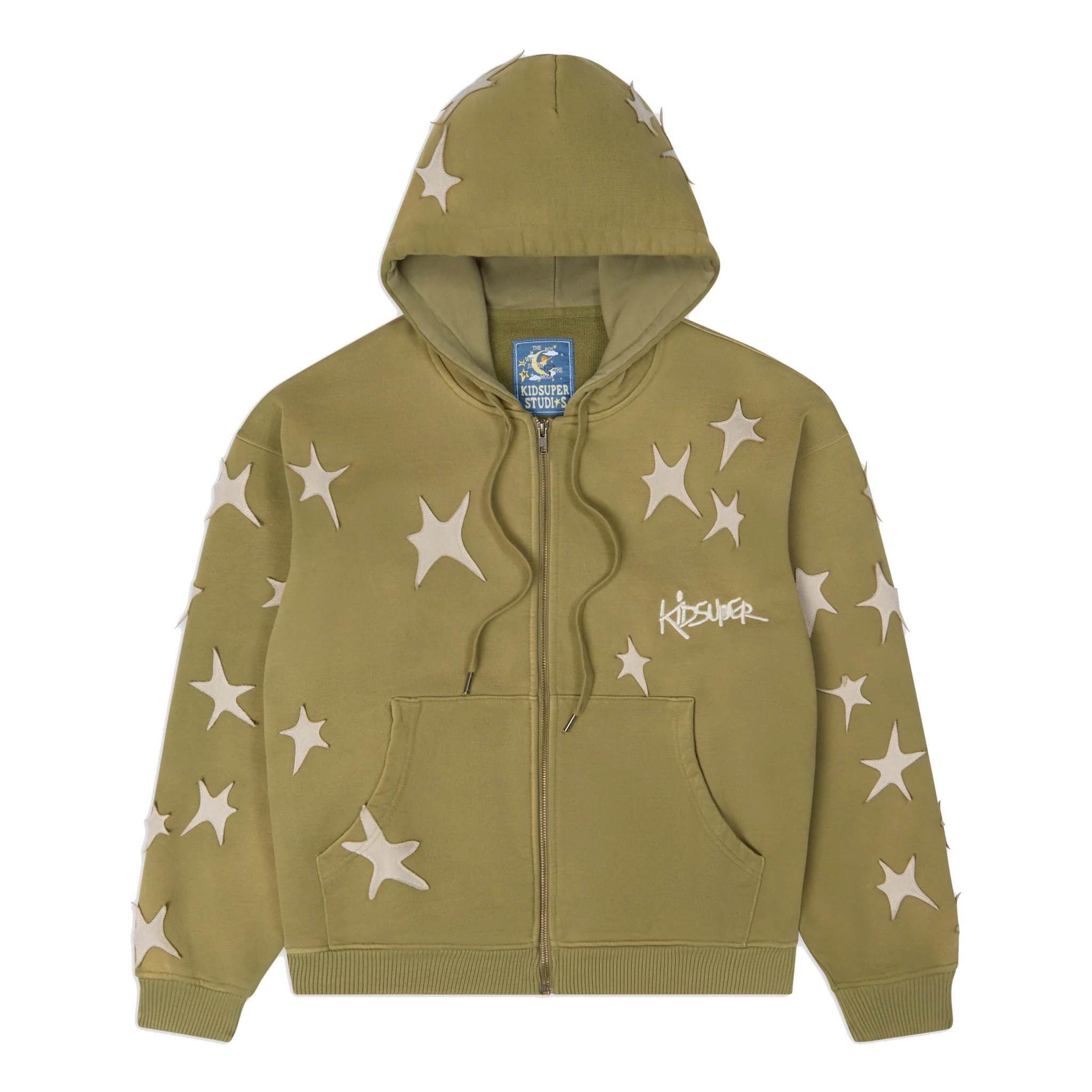 Kidsuper Stars Patchwork Washed Hoodie (Green)