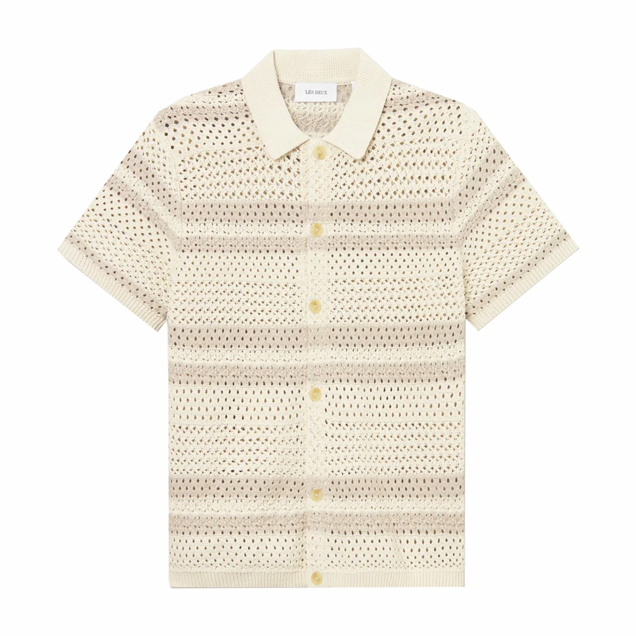 Les Deux Gianni Sort Sleeve Knit Shirt (Ivory)