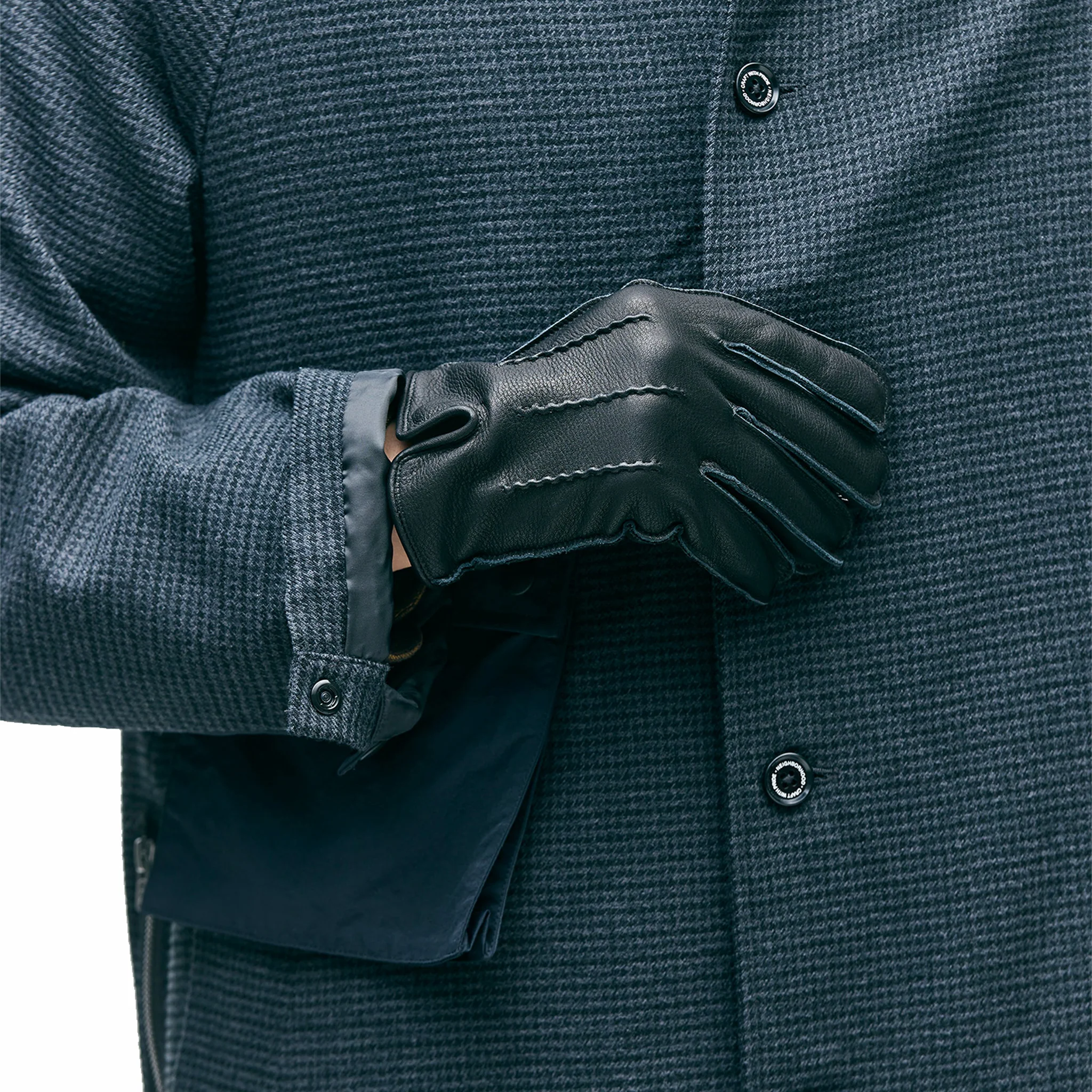Neighborhood Leather EMB Gloves (Black)