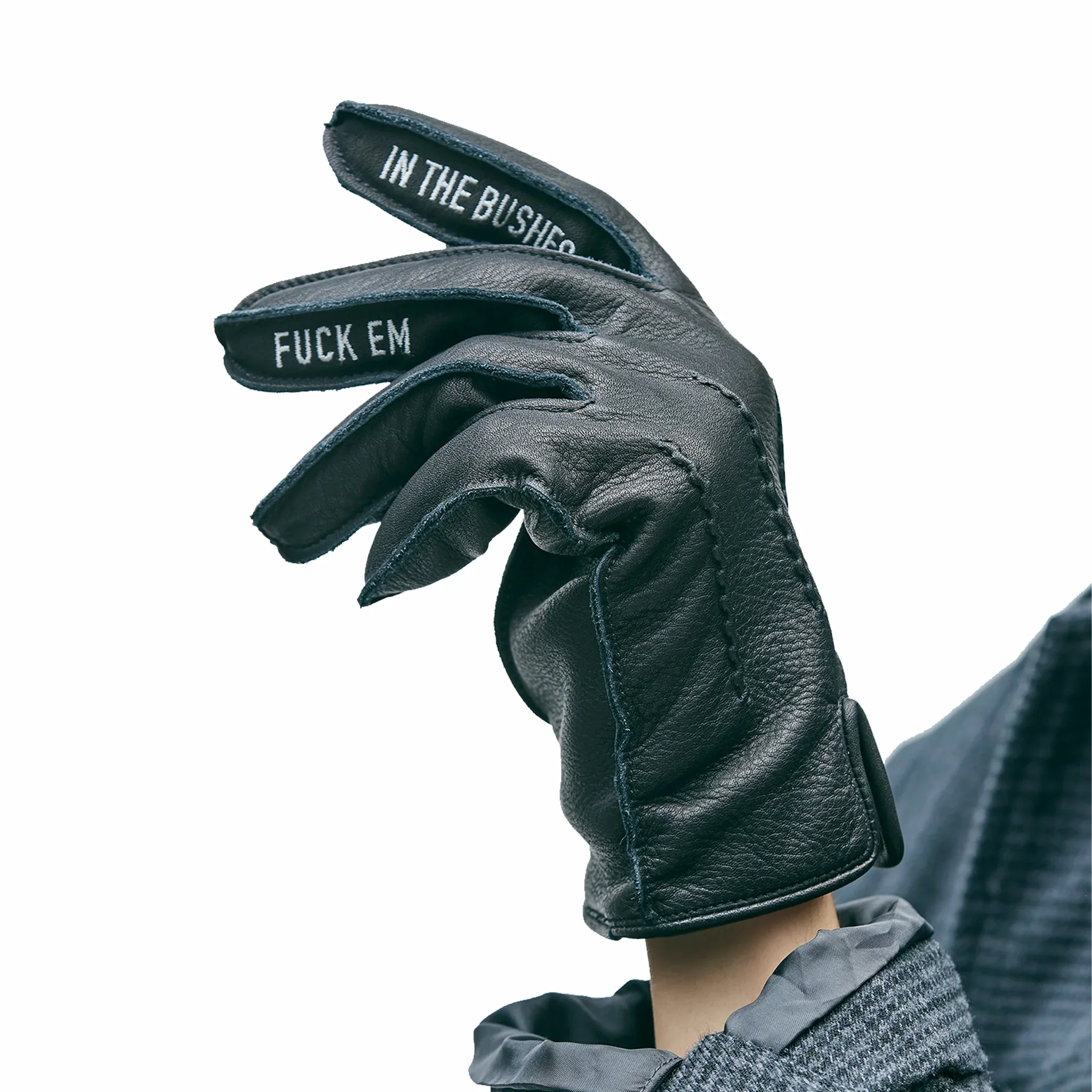 Neighborhood Leather EMB Gloves (Black)