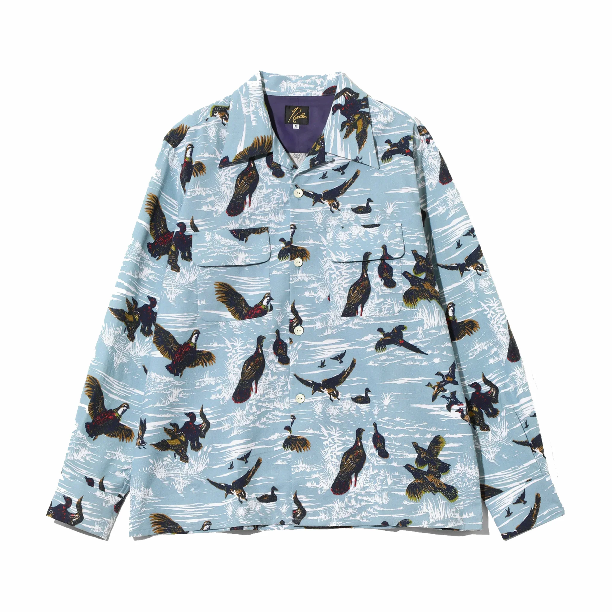 Needles Classic Shirt - Printed Flannel / Bird (Blue)