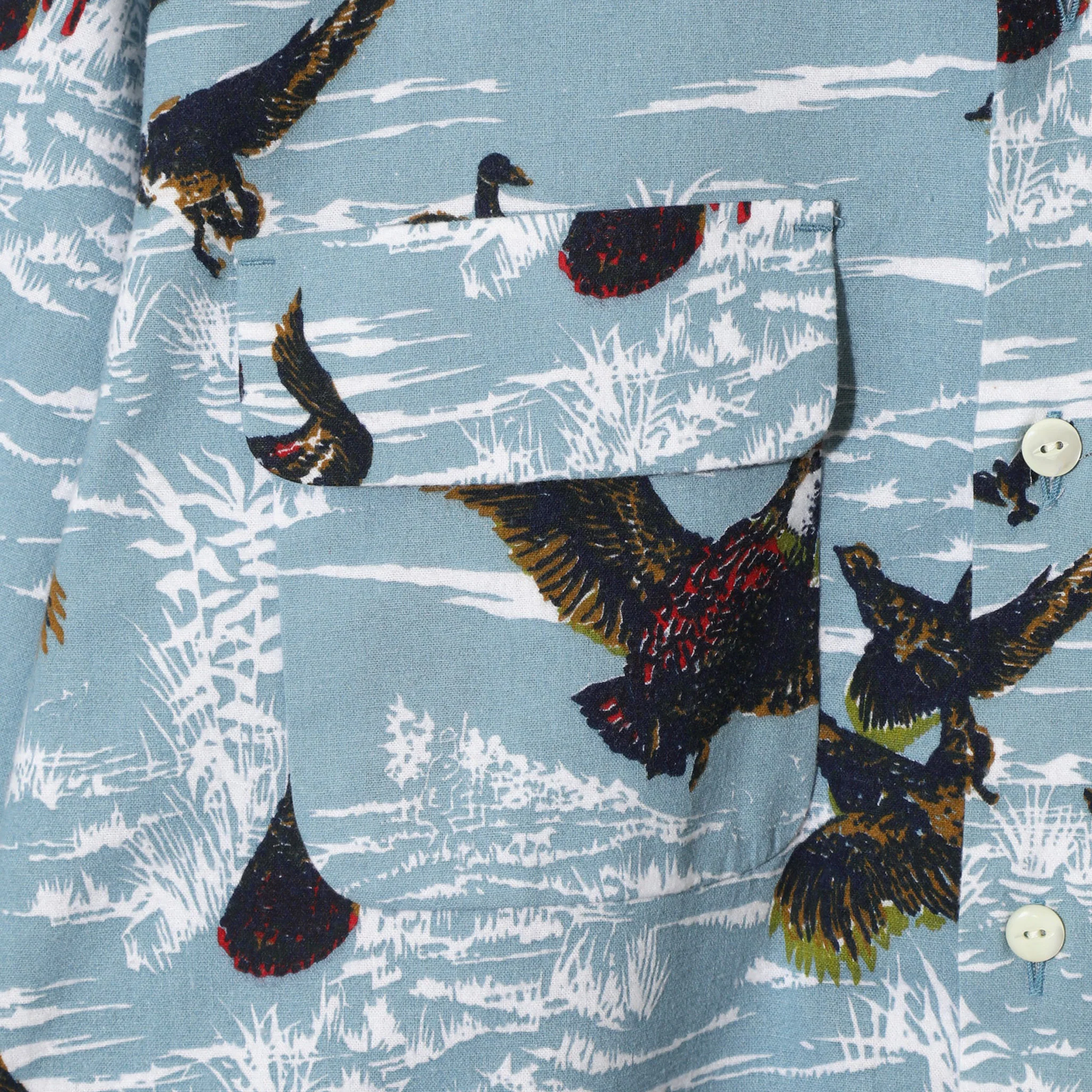 Needles Classic Shirt - Printed Flannel / Bird (Blue)