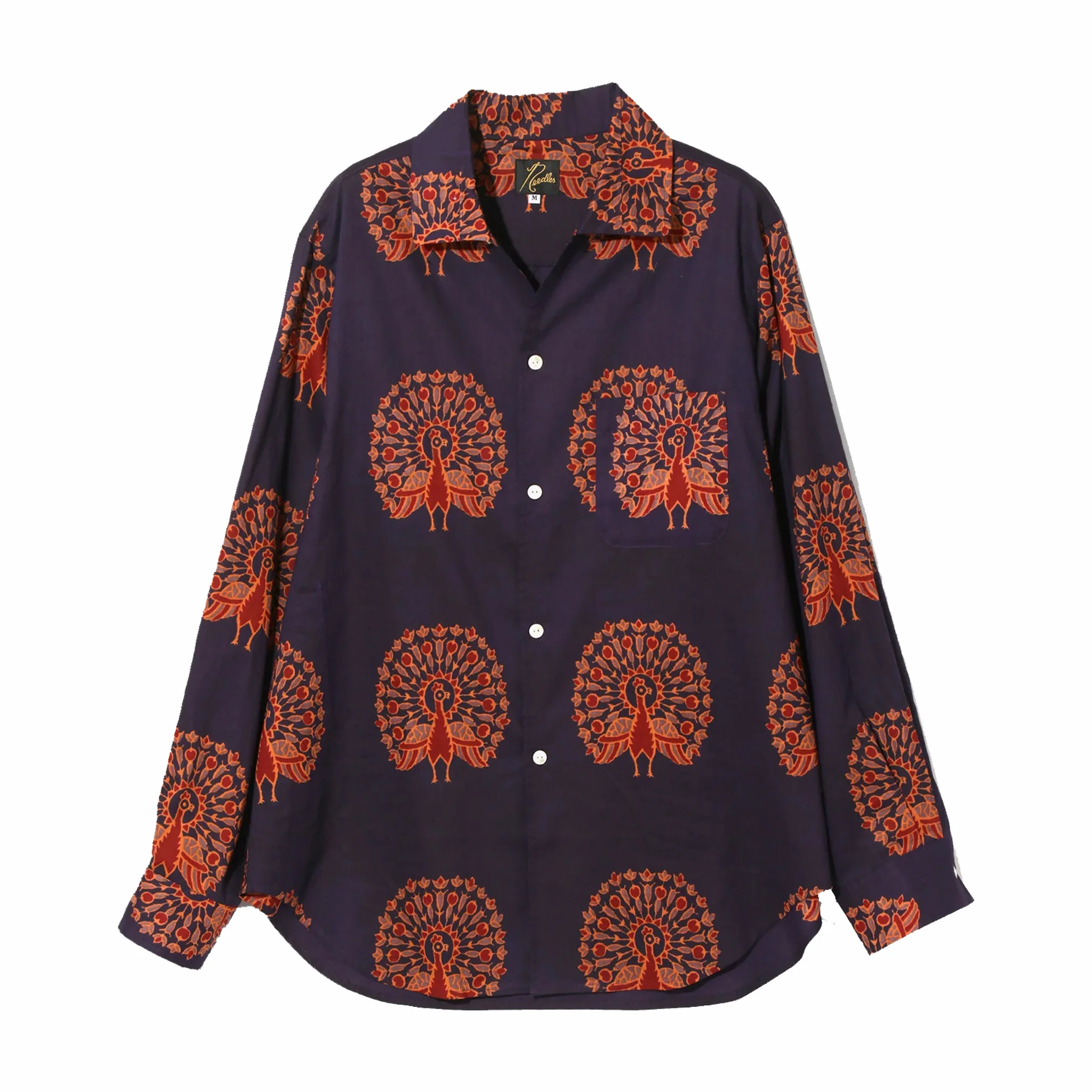 Needles Italian Collar Shirt - Printed Cotton Lawn (Peacock)