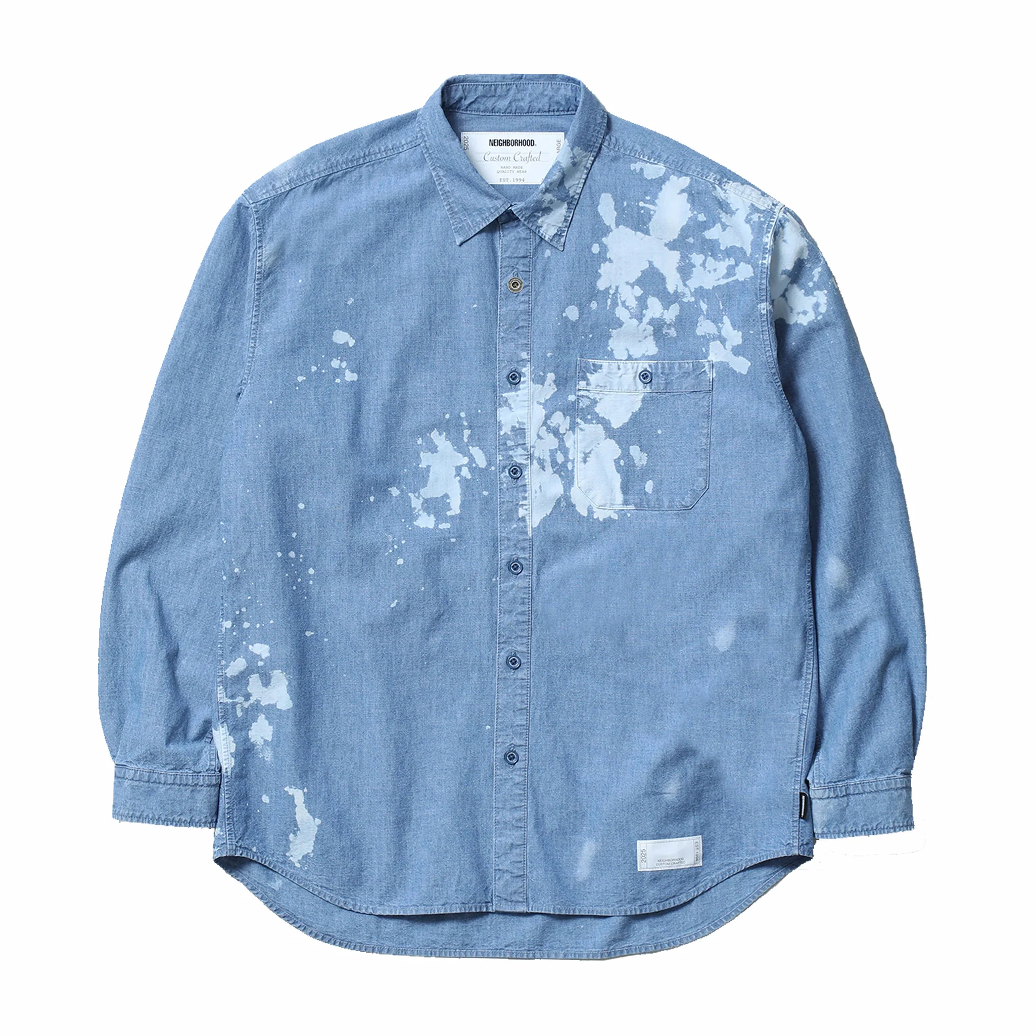 Neighborhood Garment Bleach Chambray Shirt LS (Indigo)