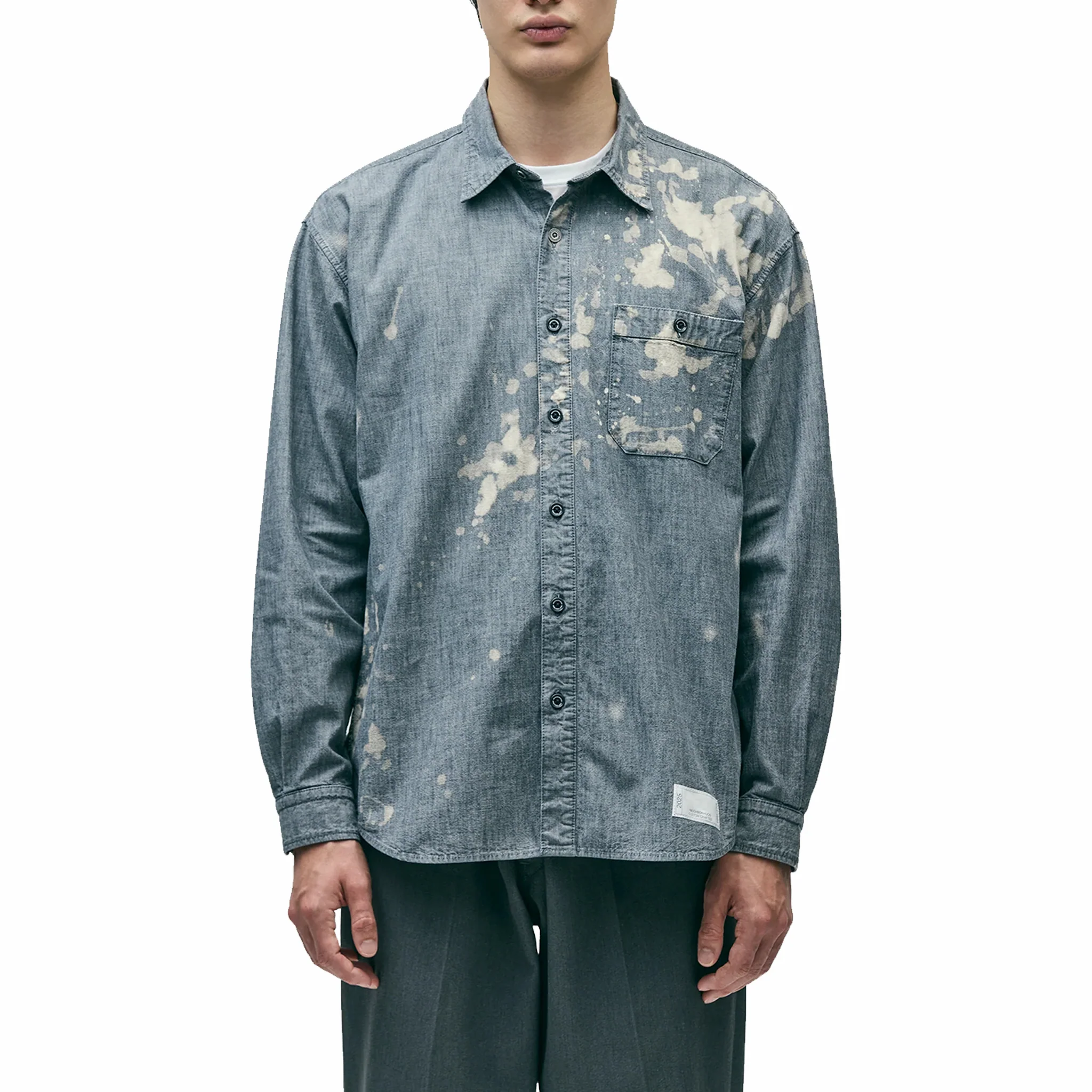 Neighborhood Garment Bleach Chambray Shirt LS (Indigo)