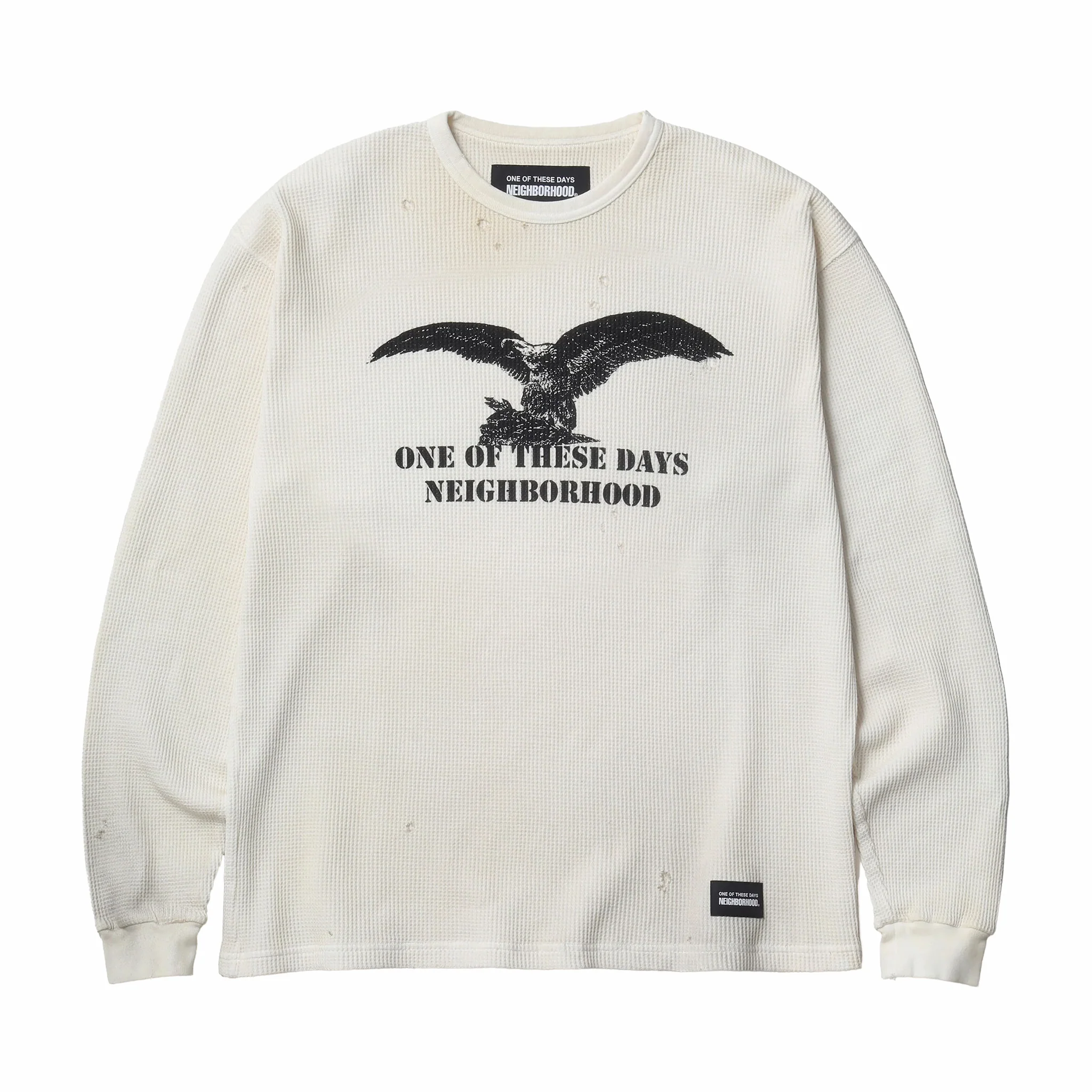Neighborhood x OOTD . Waffle Fabric Longsleeve Crewneck (White)