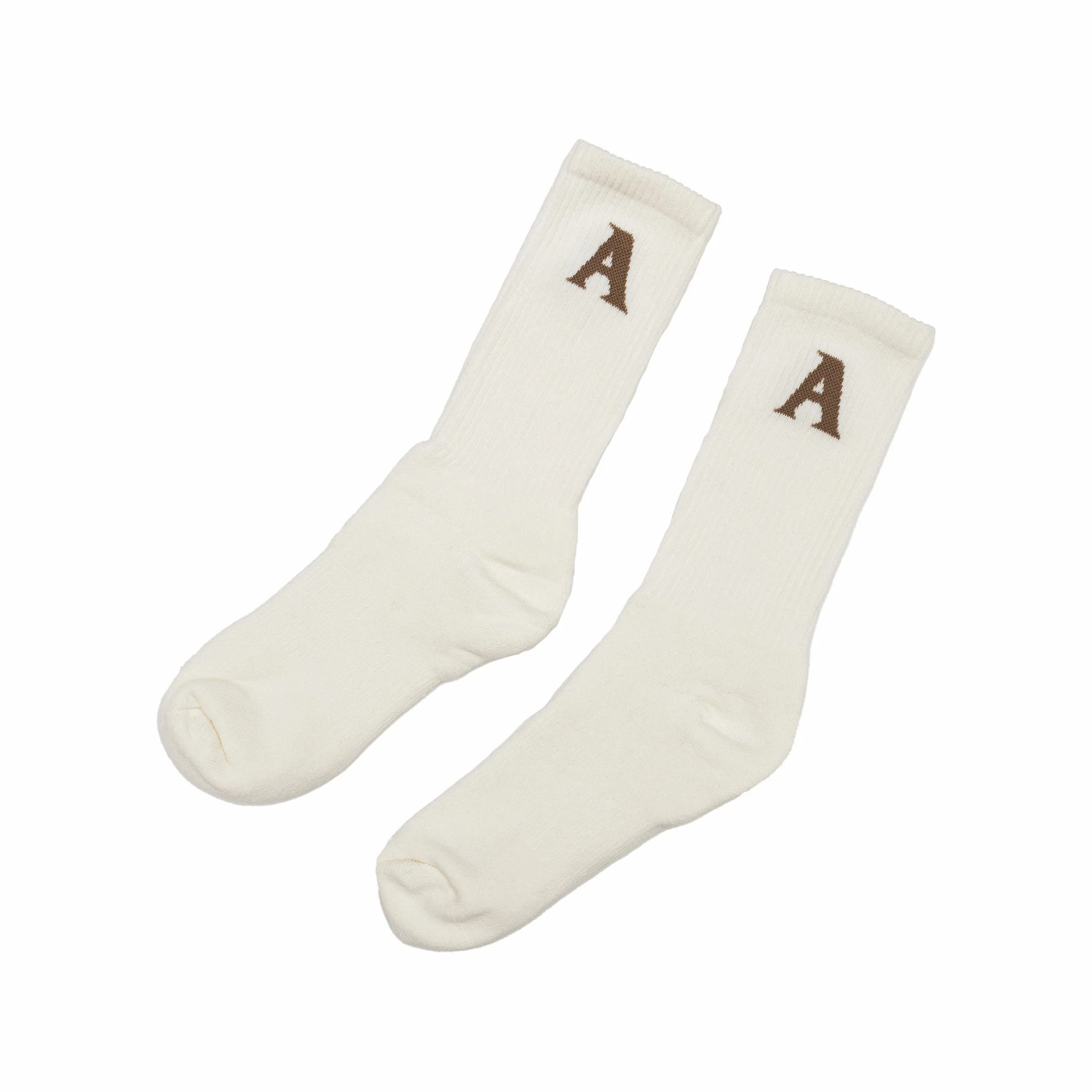 August Cotton Crew Socks (Natural/Mushroom)