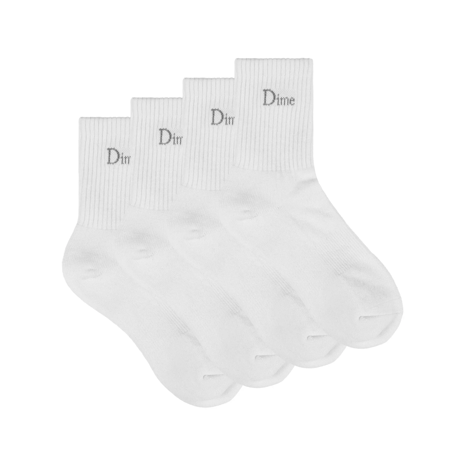 Dime Classic 2 Pack Ankle Socks (White)