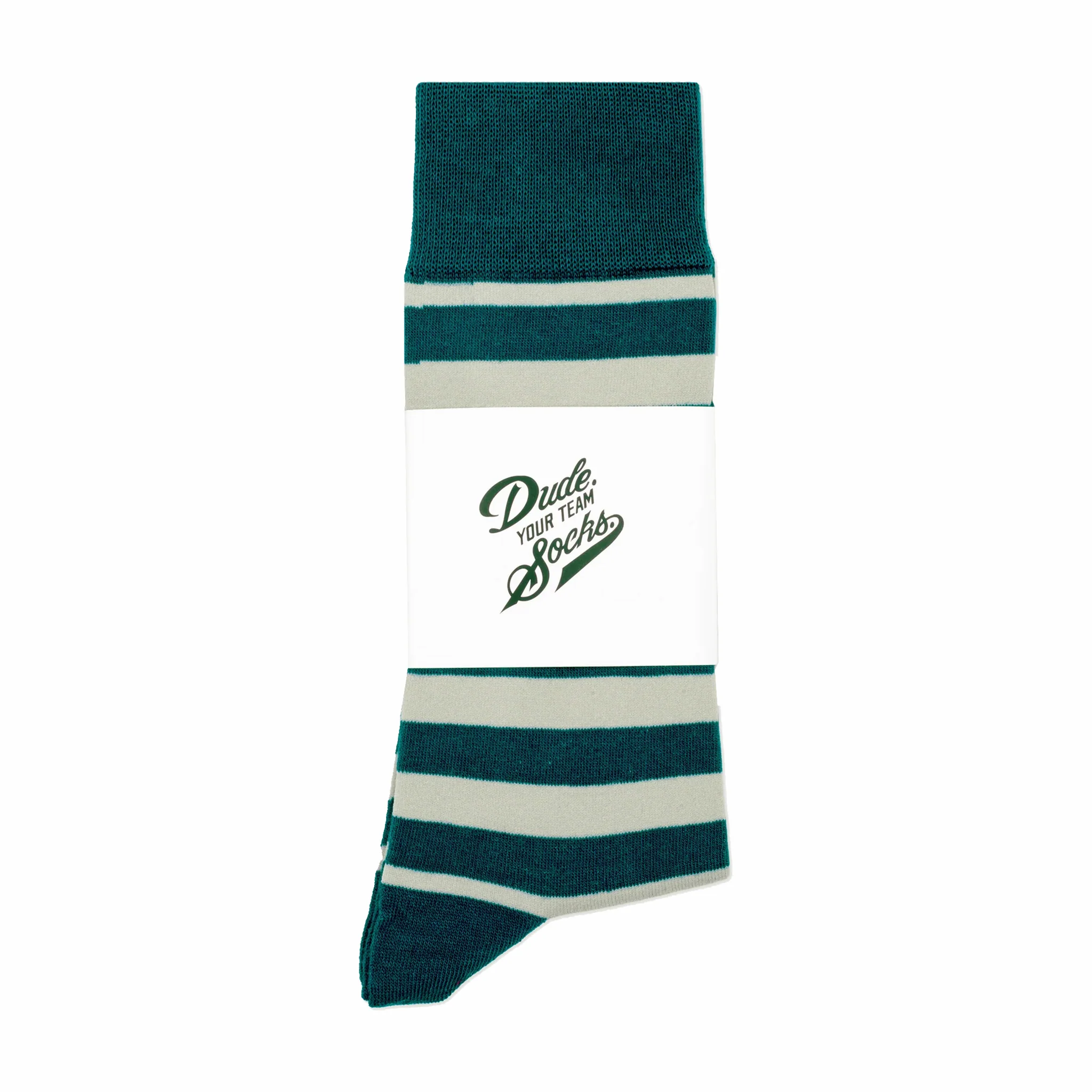 Dude. Your Team Socks. Striped Socks (Teal/Grey)