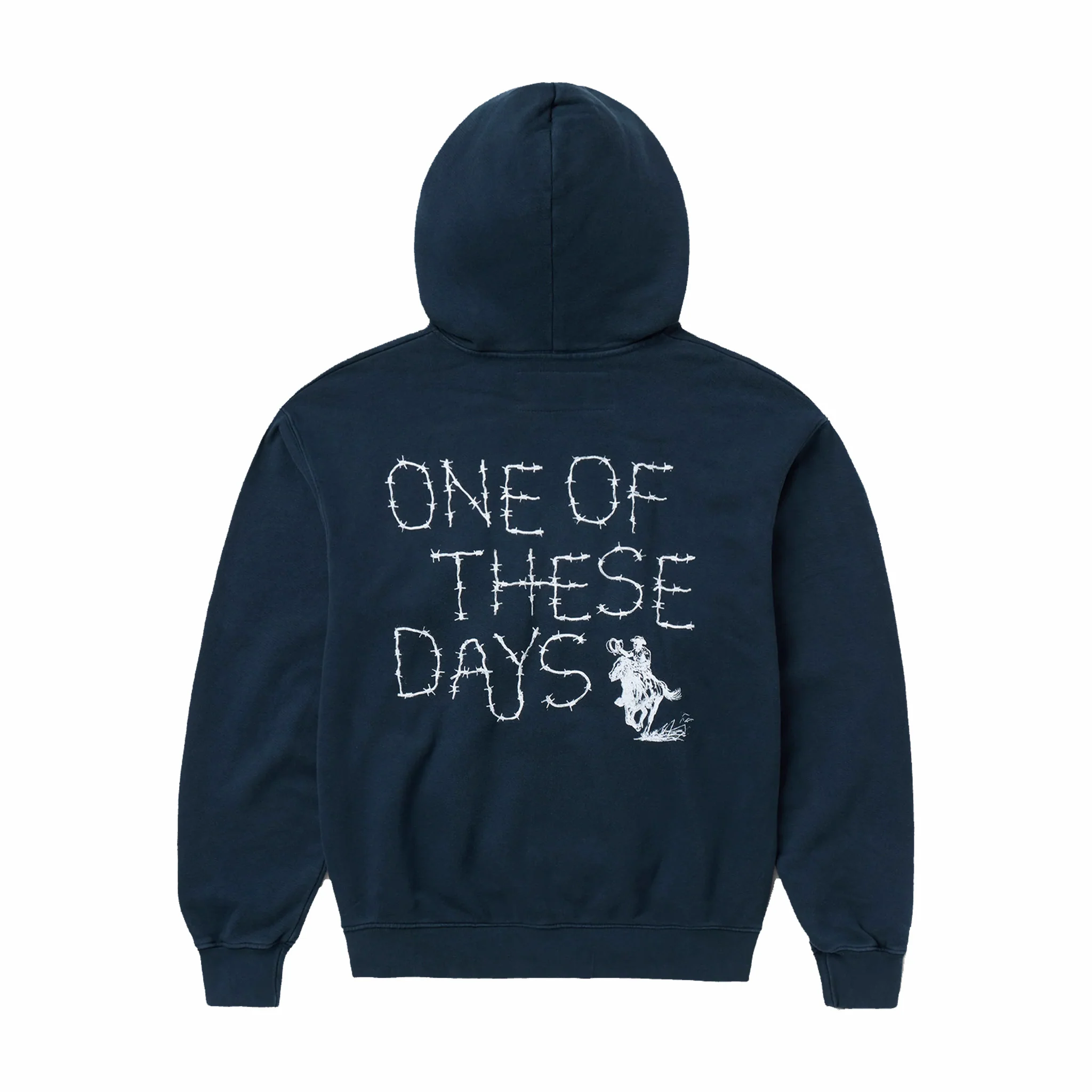 One Of These Days Barbed Zip Up Hoodie (Hard Washed Navy)