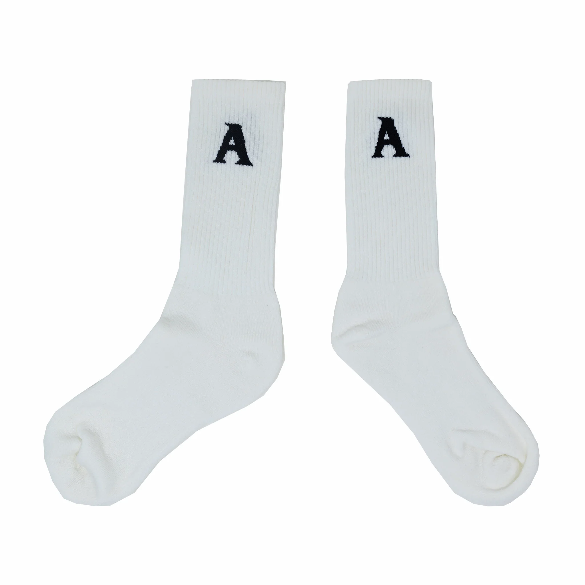 August Cotton Crew Socks (Natural/Black)