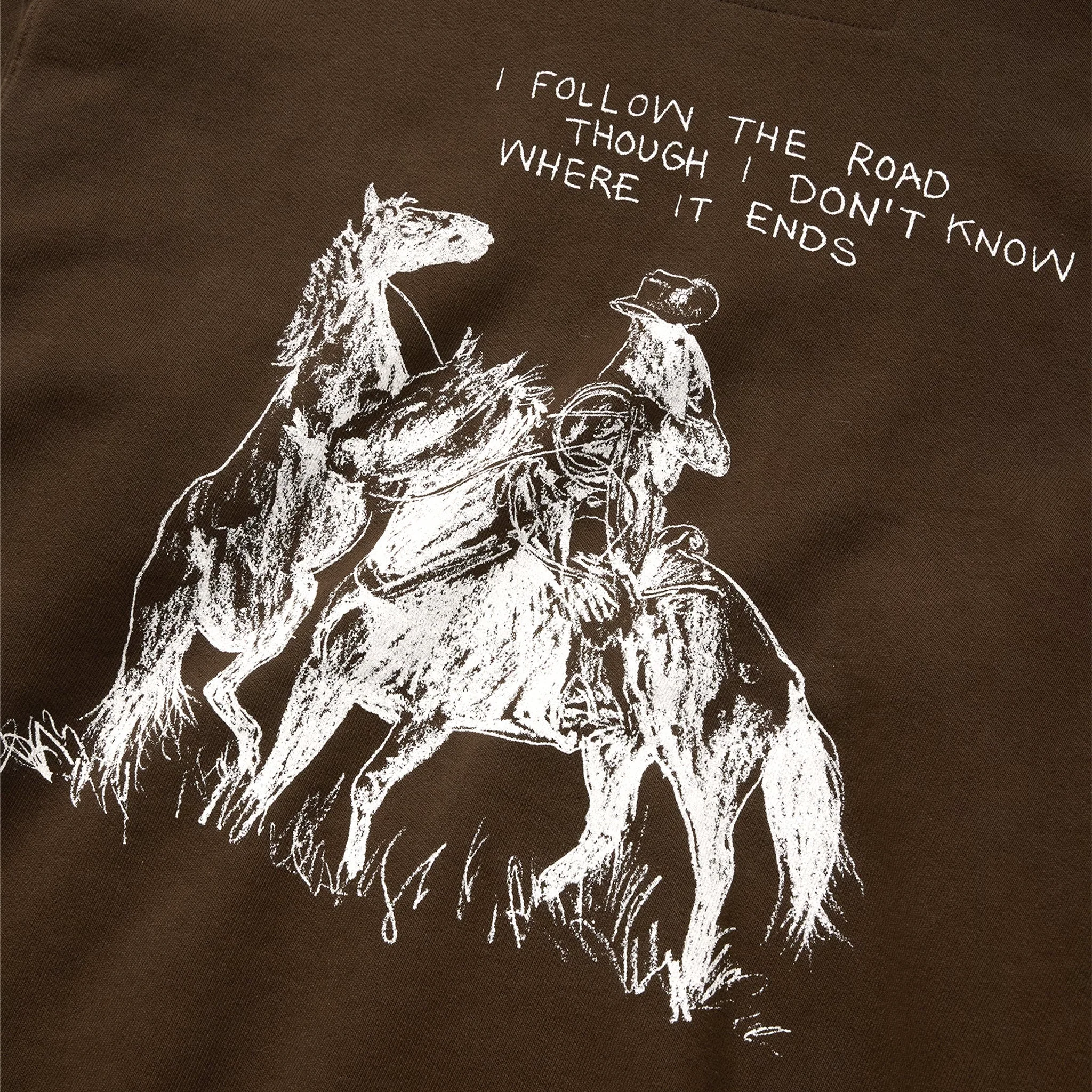 One Of These Days Follow The Road Hooded Sweatshirt (Dark Brown)