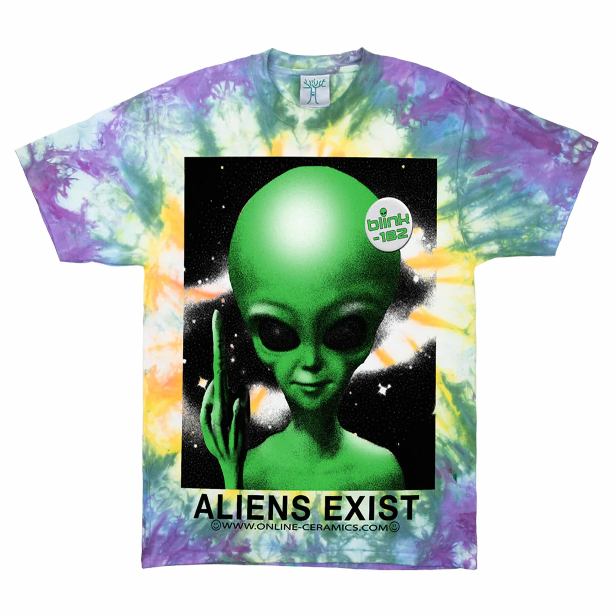 Online Ceramics x Blink-182 "Aliens Exist" Tee - Hand Dyed (Tie Dye)