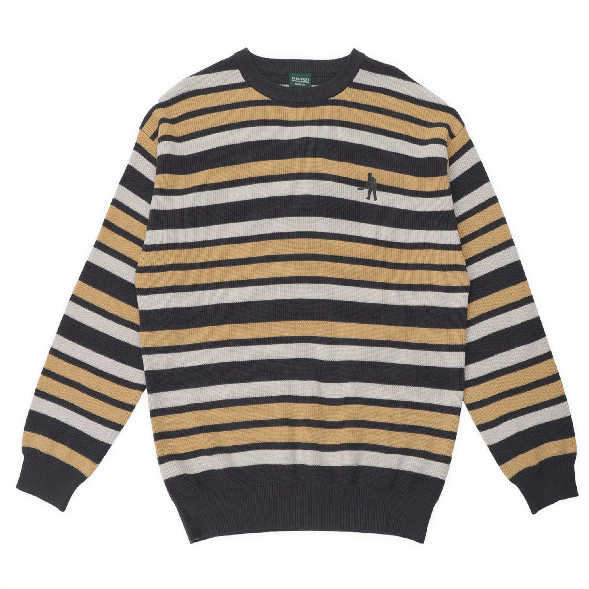 Pass~Port Organic Cotton Stripe Knit Sweater (Dark Grey)