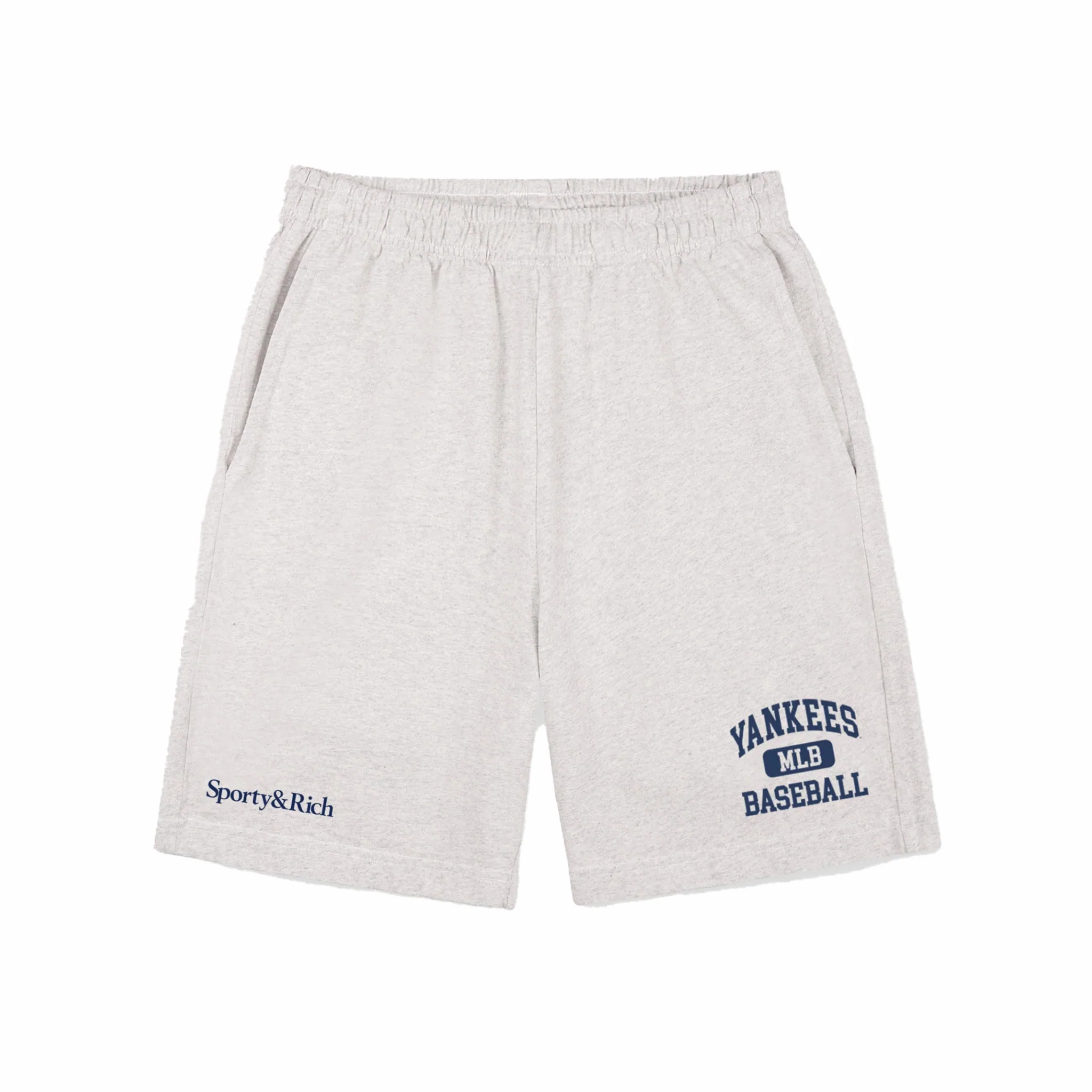 Sporty & Rich Men's Yankees Ivy Gym Short (Heather Grey/Navy)