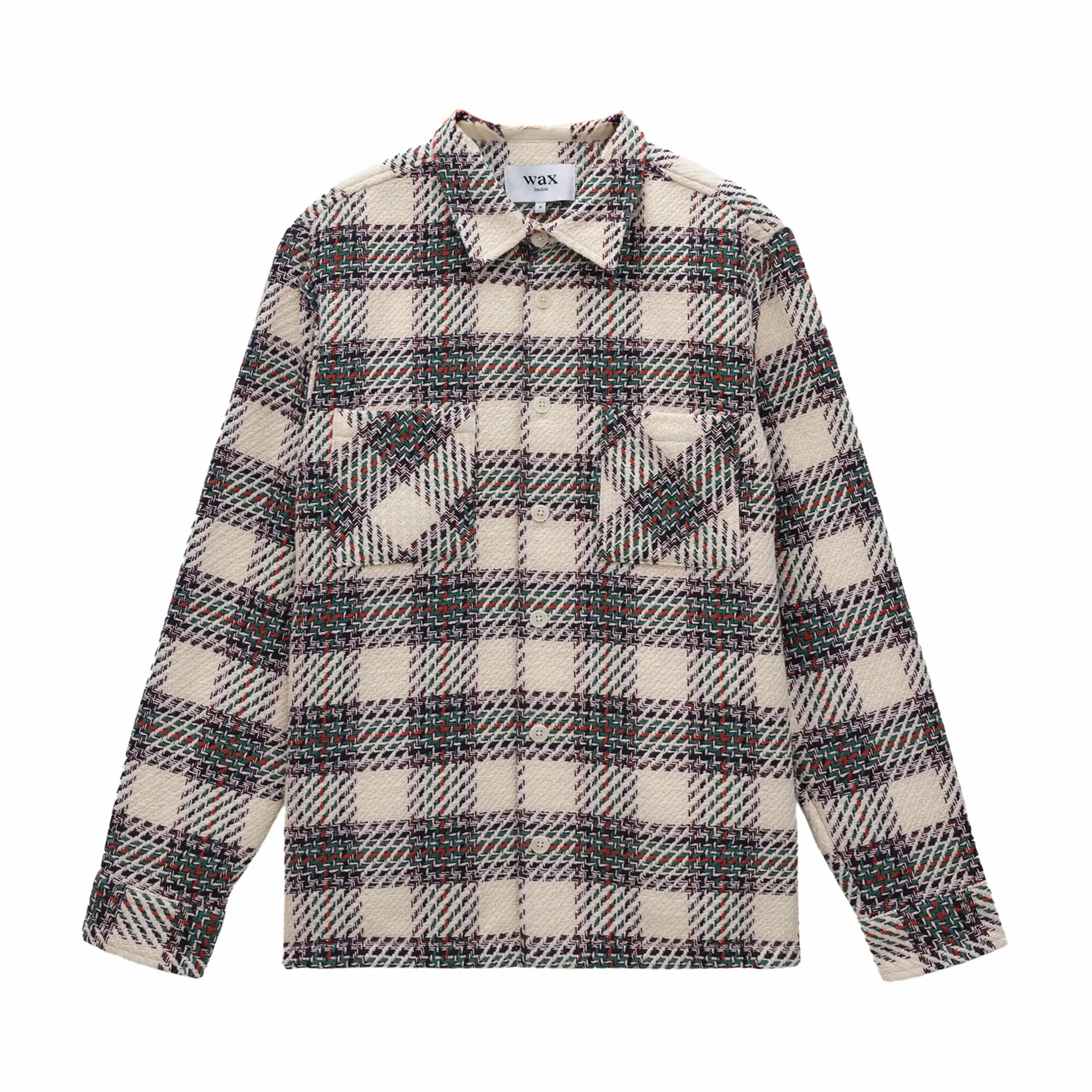 Wax London Whiting Overshirt - Hutton Check (Ecru/Multi)