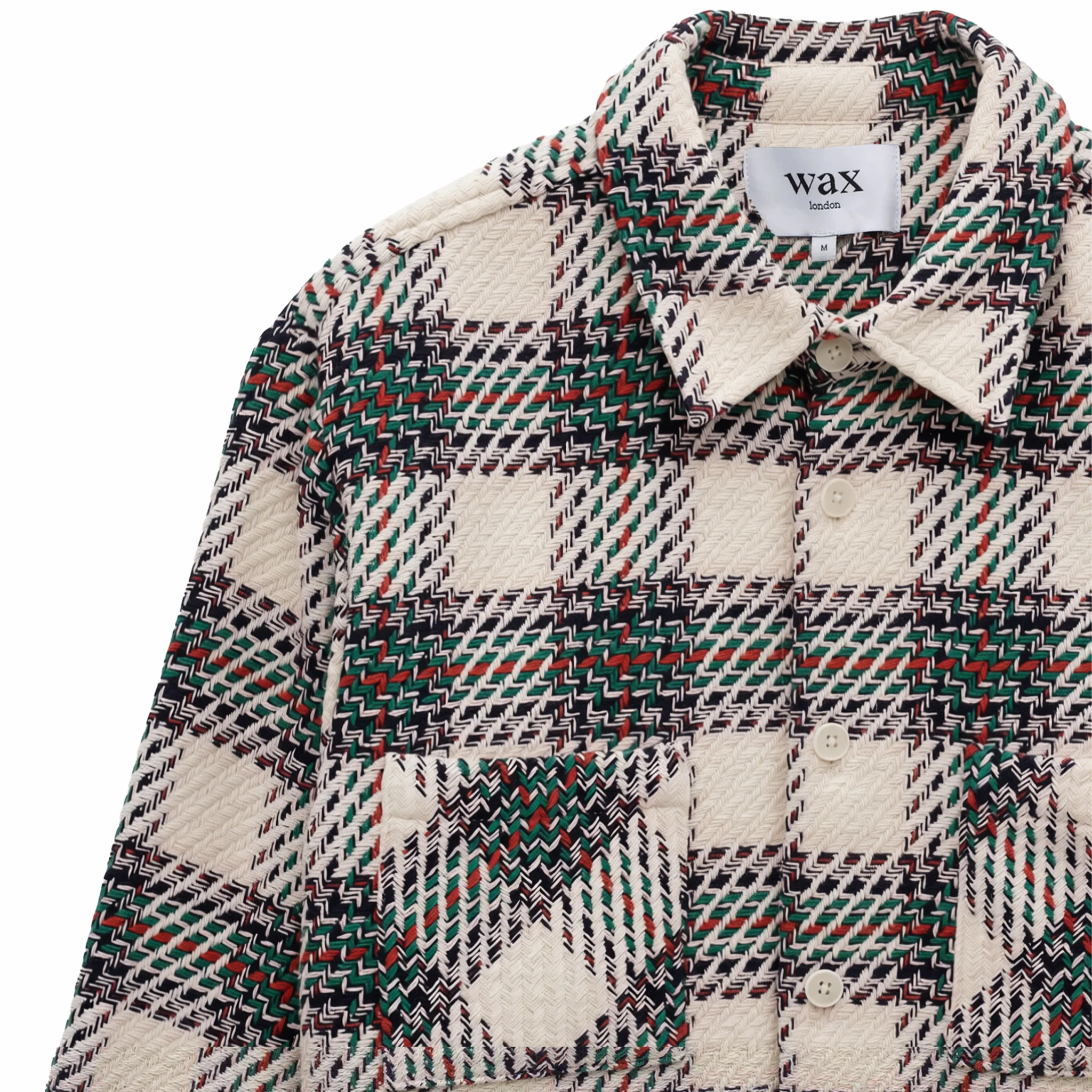 Wax London Whiting Overshirt - Hutton Check (Ecru/Multi)
