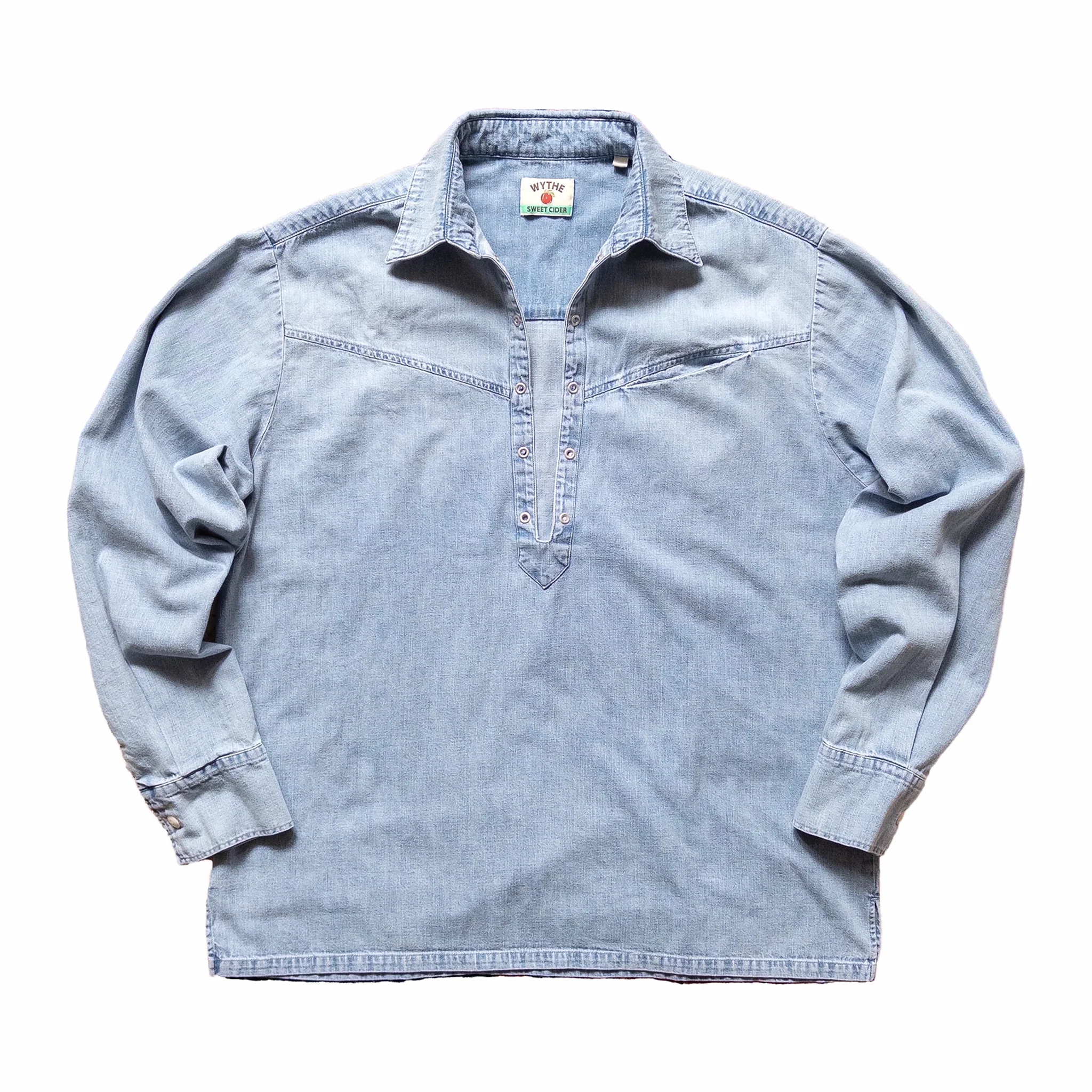 Wythe Denim Pullover Shirt (Washed Indigo)