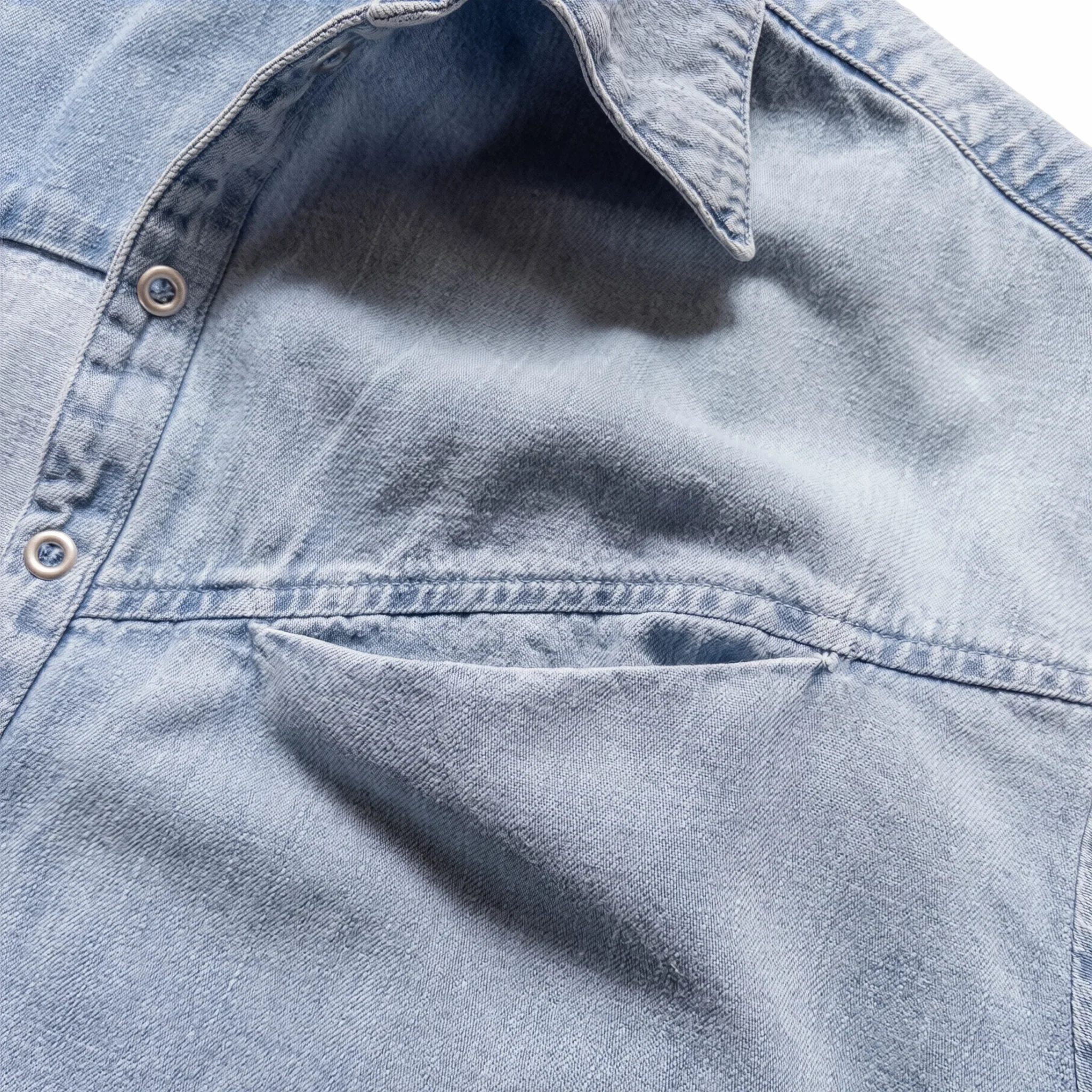 Wythe Denim Pullover Shirt (Washed Indigo)
