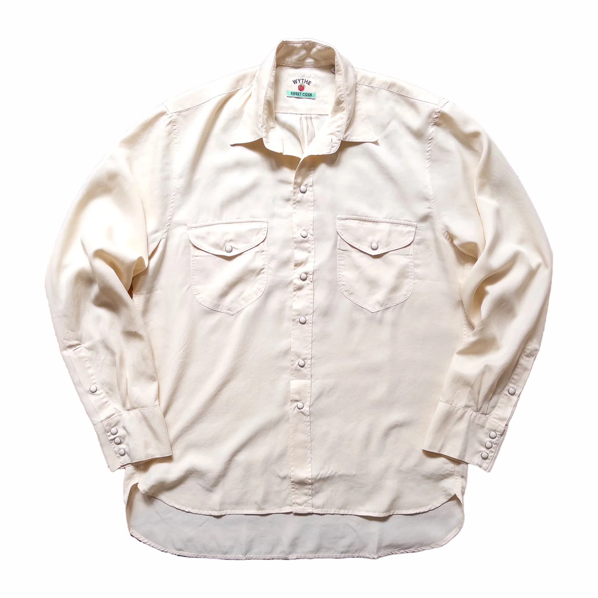 Wythe Tencel Gabardine Pearlsnap Shirt (Buttermilk)