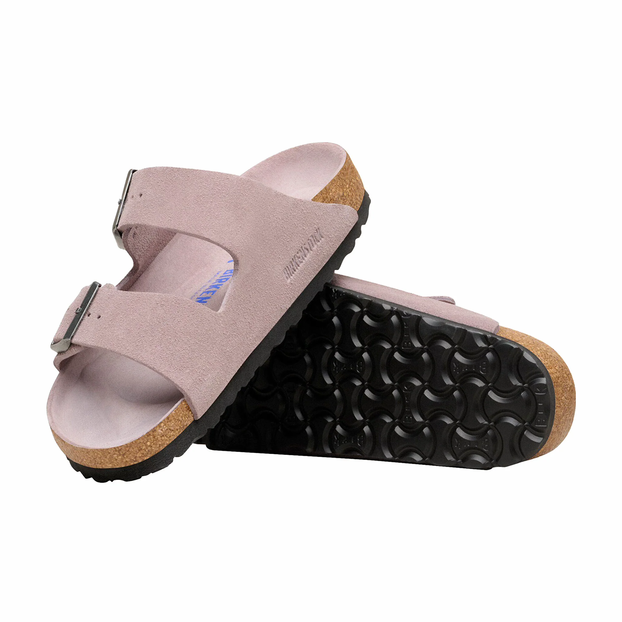 Birkenstock Women's Arizona Soft Footbed Suede Leather - Regular (Faded Purple Tonal FB)