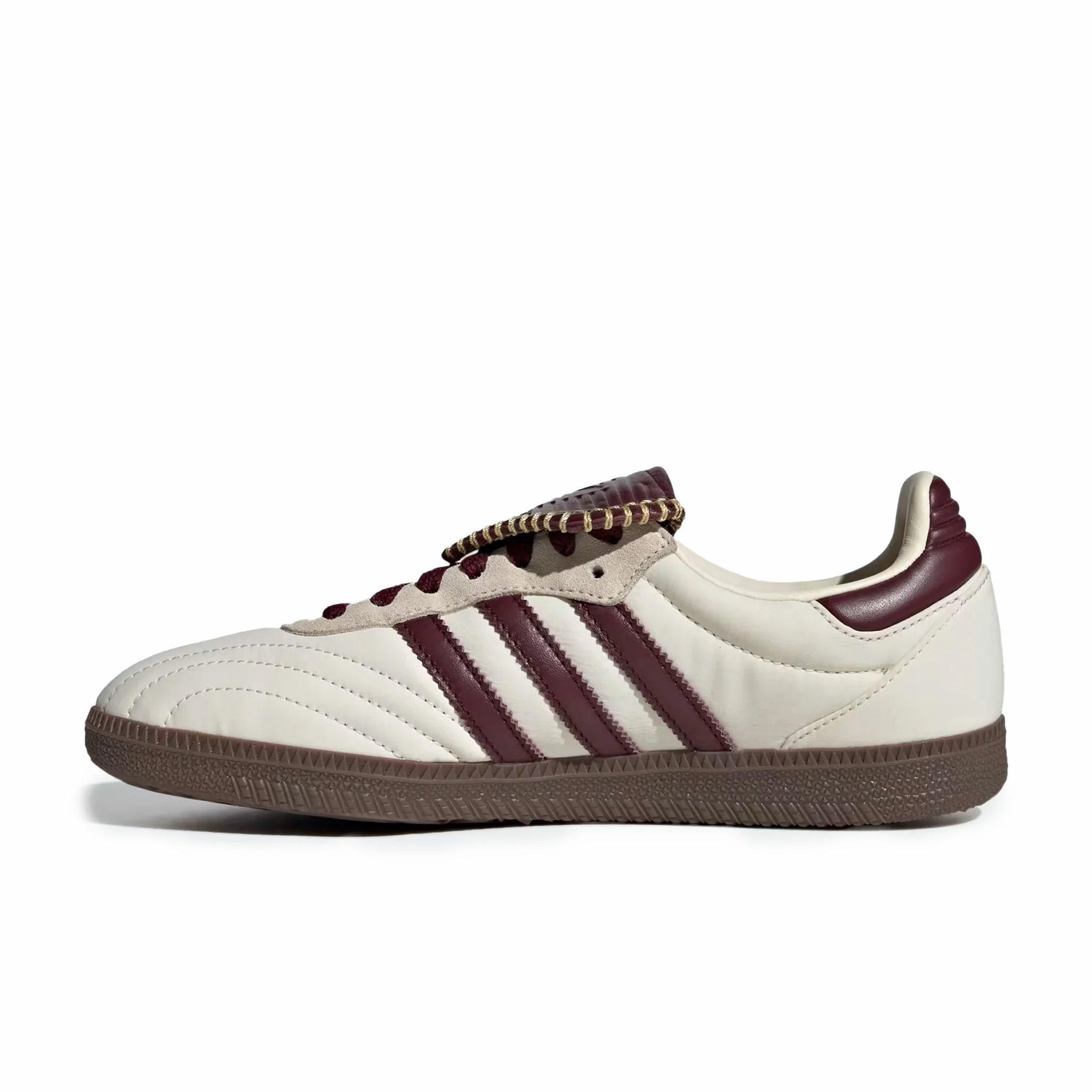 Adidas Women's Samba Long Tongue (Cream White/Maroon/Gold Metallic)