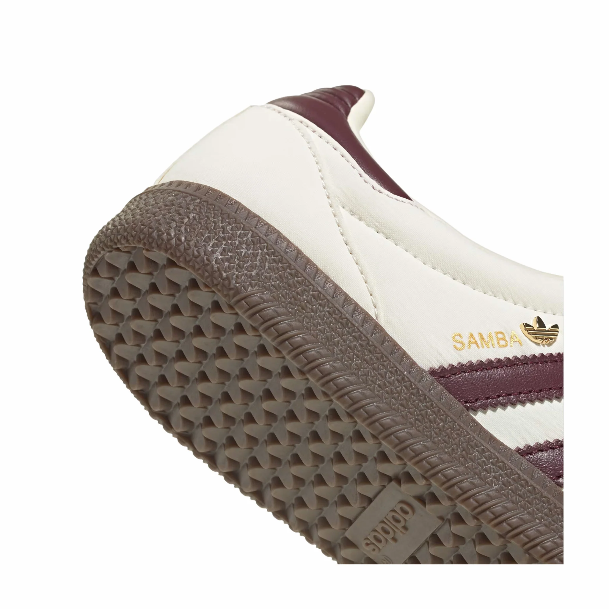 Adidas Women's Samba Long Tongue (Cream White/Maroon/Gold Metallic)