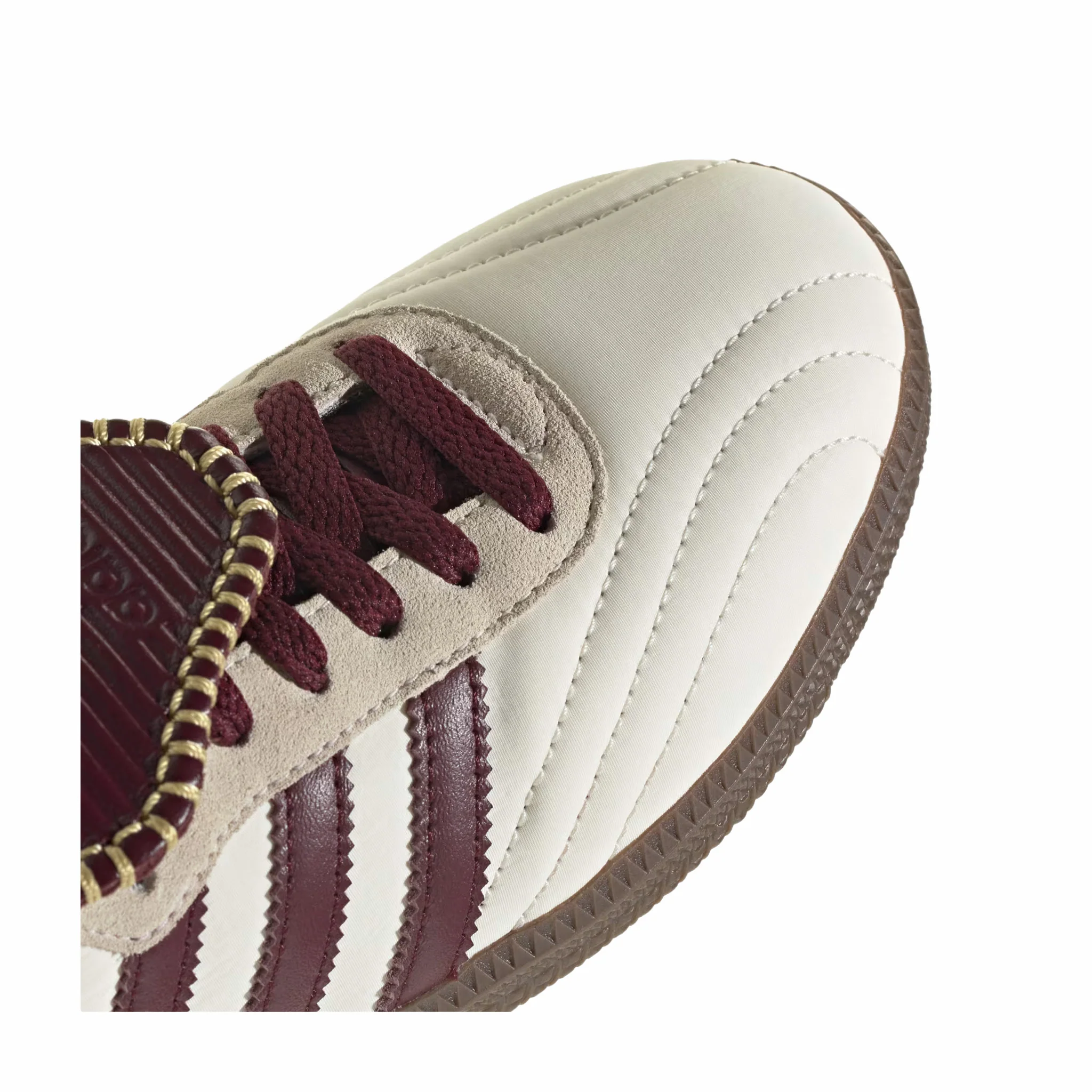 Adidas Women's Samba Long Tongue (Cream White/Maroon/Gold Metallic)