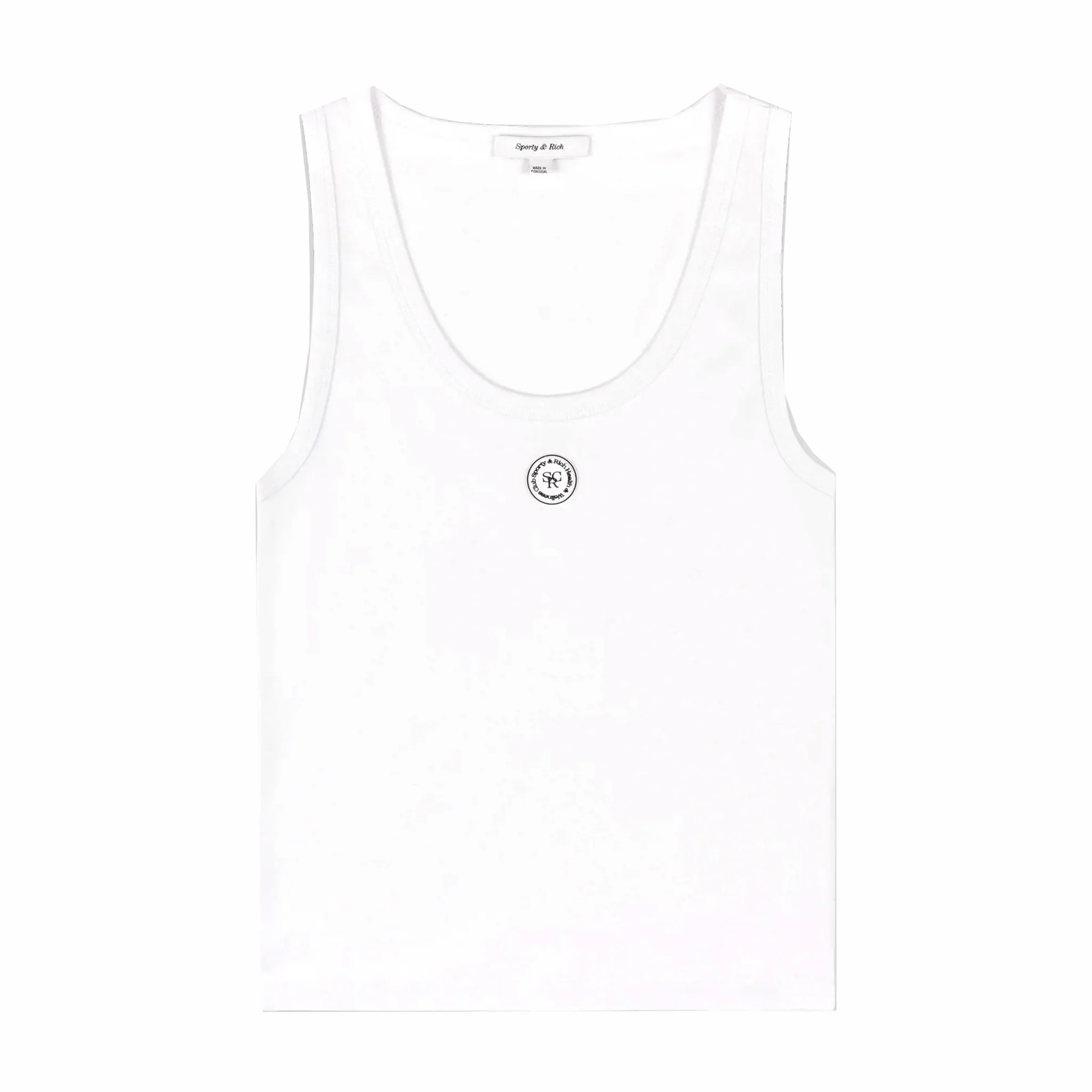 Sporty & Rich Women's SRHWC Baby Rib Tank (White/Navy)