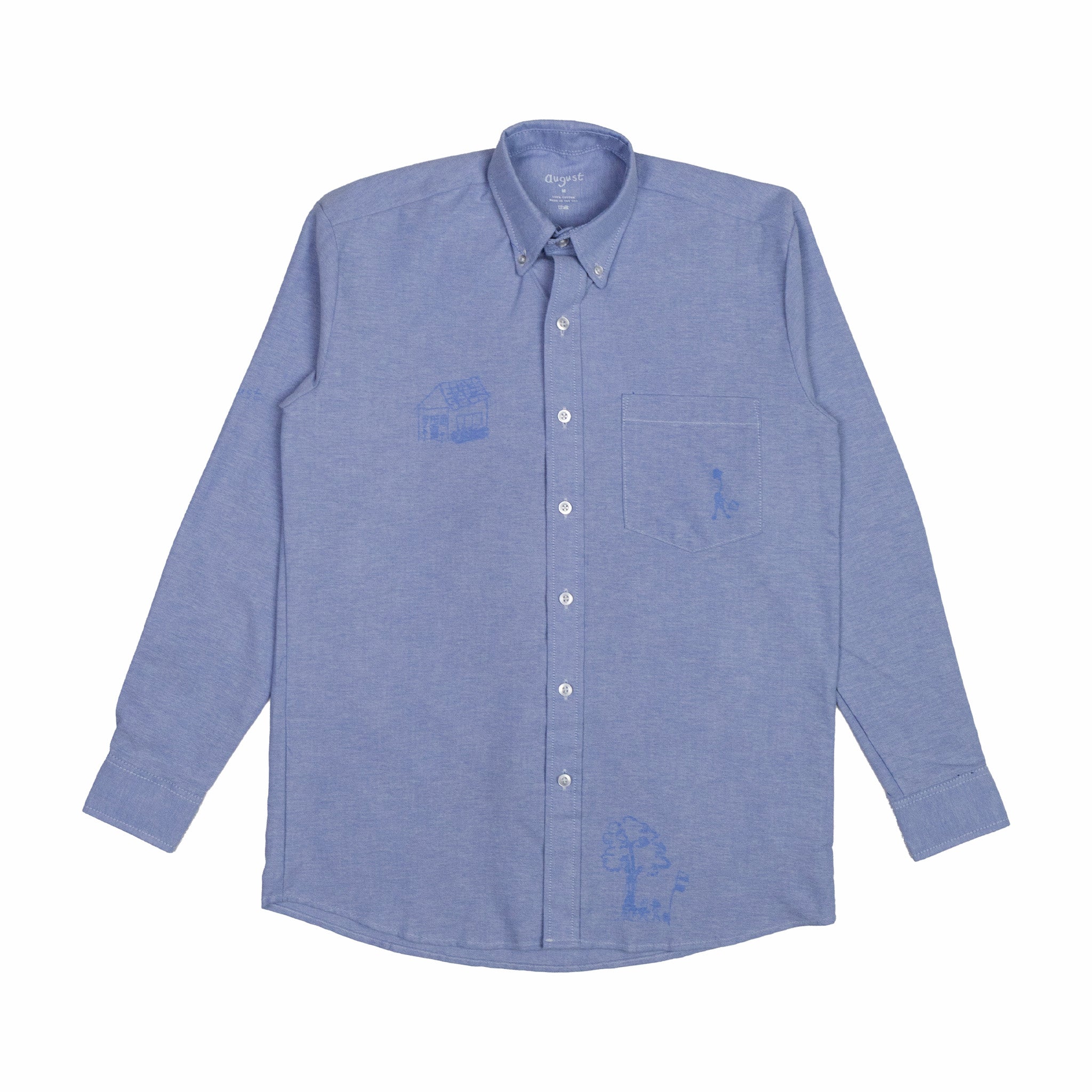 August "Father & Son" Scribble Oxford Shirt (Blue)